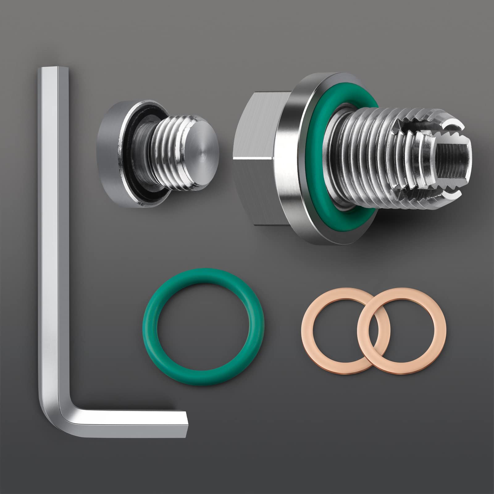 Deefill M12.1-1.25 X 15Mm Oversize Piggyback Oil Drain Plug, Stainless Steel Self Tapping Oil Pan Thread Repair Kit