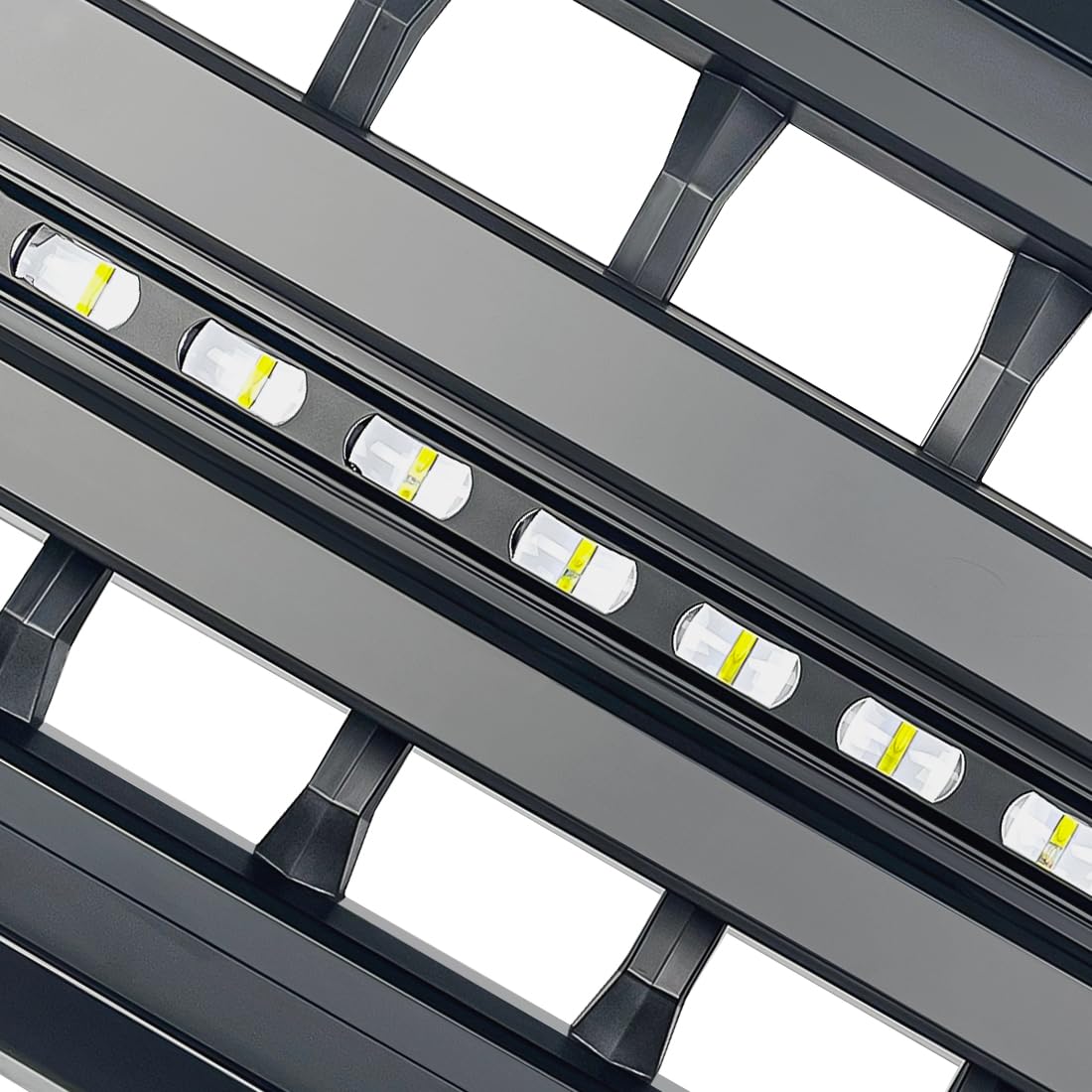 MEGAIE Front Grille Compatible with 2011-2016 F250 F350 F450 F550 Super Duty, Matte Black Bumper Grill Guard w/Off-Road Lights