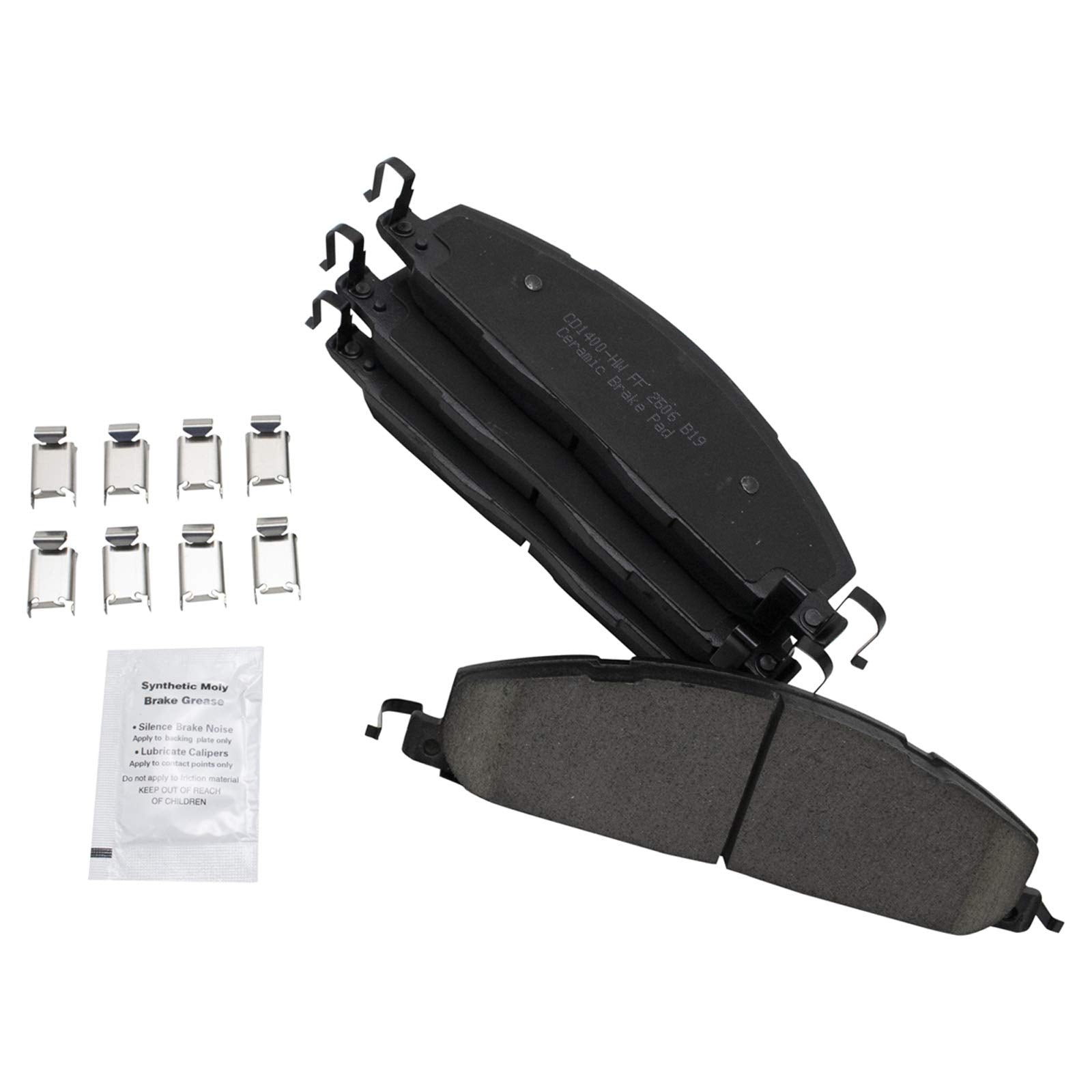 TRQ Rear Brake Pads Ceramic - Compatible with 2009-2010 Dodge Ram 2500, 3500, 2012 Ram 1500, 2011-2018 2500, 3500