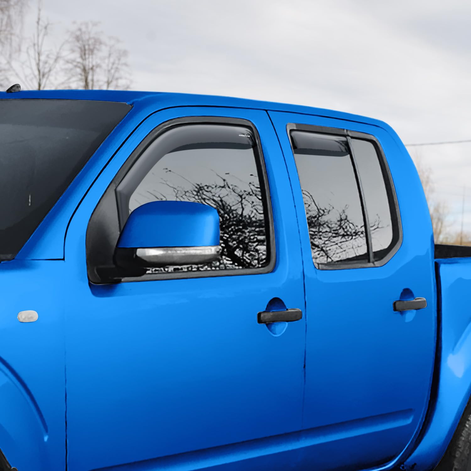 Goodyear Shatterproof In-Channel Window Deflectors For Trucks Nissan Frontier 2005-2021 Crew Cab, Rain Guards, Window Visors For