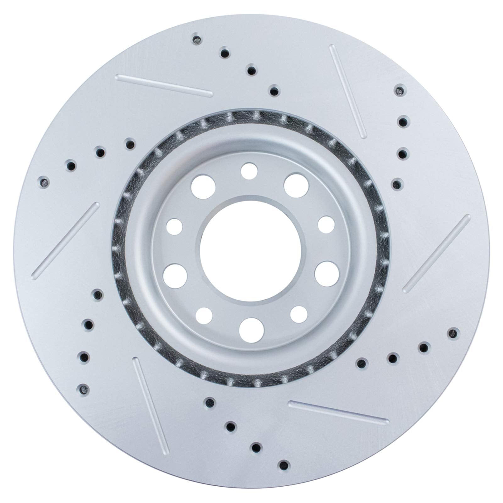 Trq Front Performance Brake Rotor Drilled Slotted Lh Driver Side Or Rh Passenger Side Pair Set For 2015-2017 200/2016-2018 500X