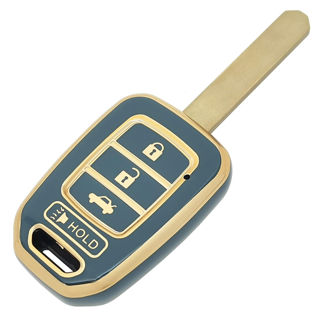 Key Fob Cover Case Fit For Honda Accord Civic Cr-V Hr-V Remote Holder Skin Protector Keyless Entry Sleeve Accessories (Blue)