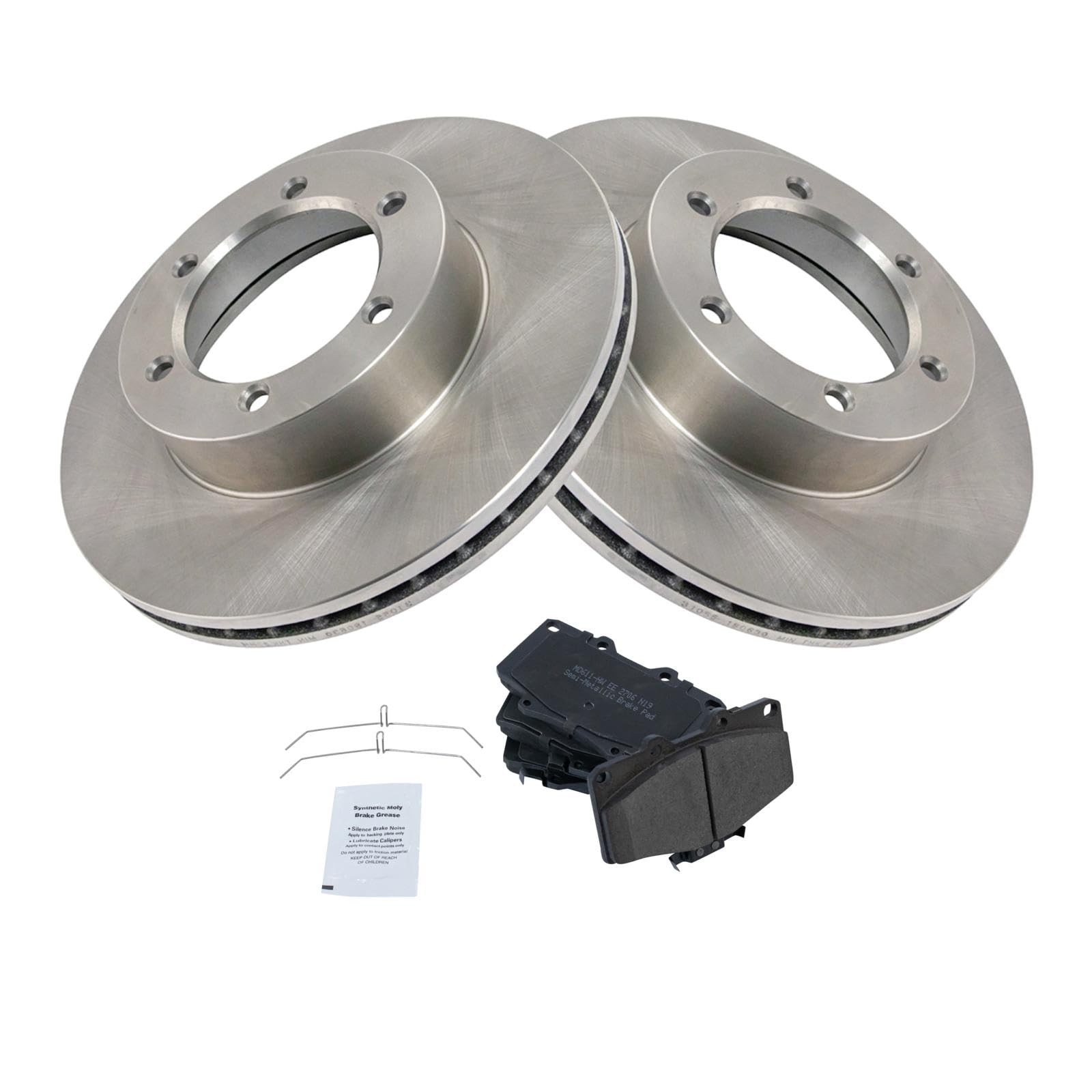 Trq Front Brake Pad & Rotor Kit Brake Pads Brake Rotor Semi-Metallic Compatible With 1992-1995 Toyota 4Runner 1993-1998 T100