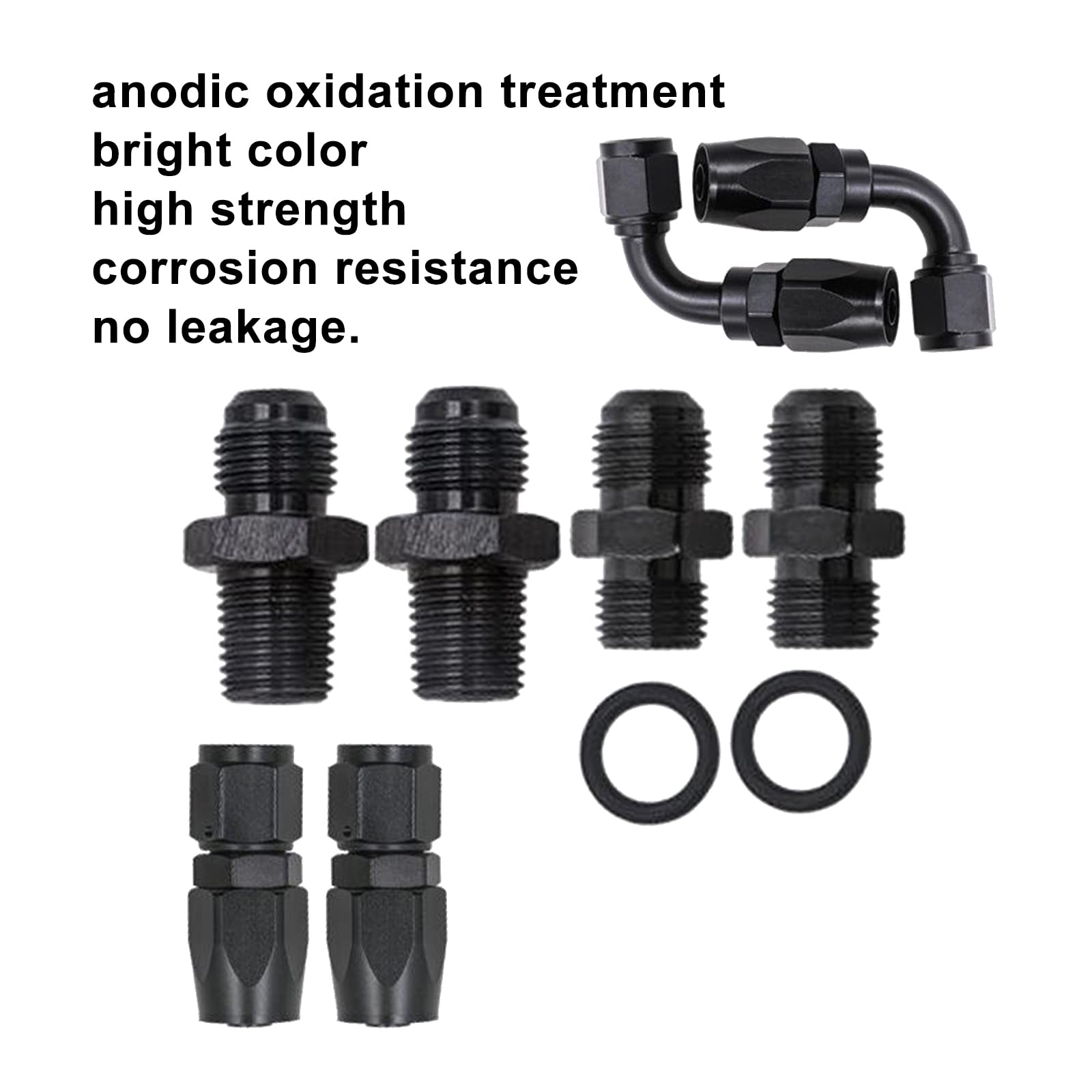 Autoutfit An6 15Ft Automatic Transmission Cooler Line Kit For 4L60E 4L65E - Black Nylon Braided Hose Kit