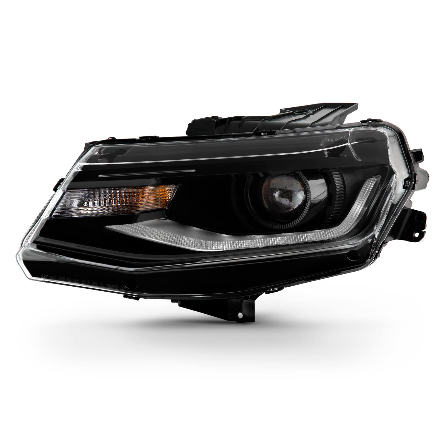 AKKON - Fit 2016-2018 Chevy Camaro 2019-2023 ZL1 [HID/Xenon] Black Projector Headlight Driver Left Side w/LED Tube Running Lamp