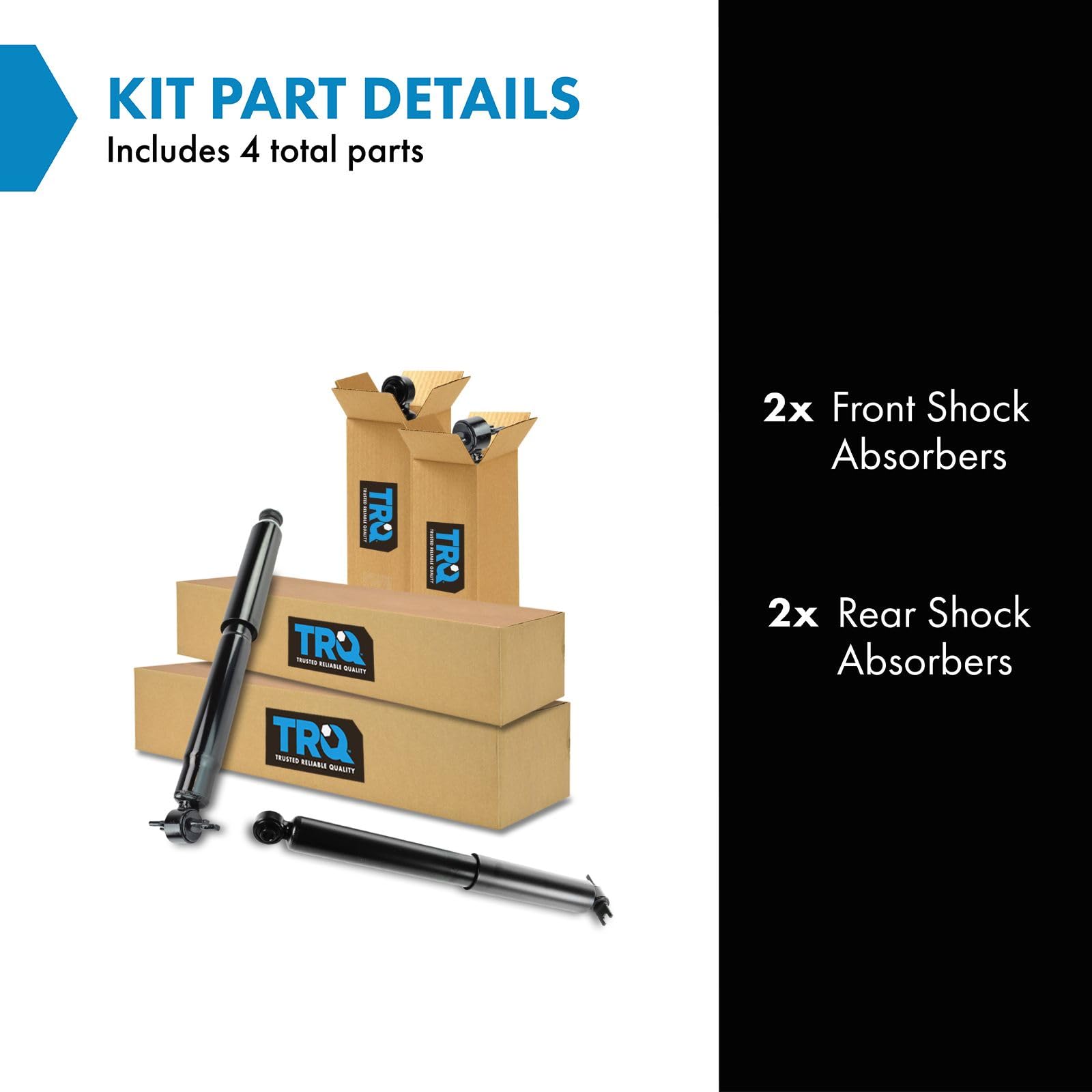 Trq Front And Rear Shock Absorber Set Compatible With 1997-2006 Jeep Wrangler