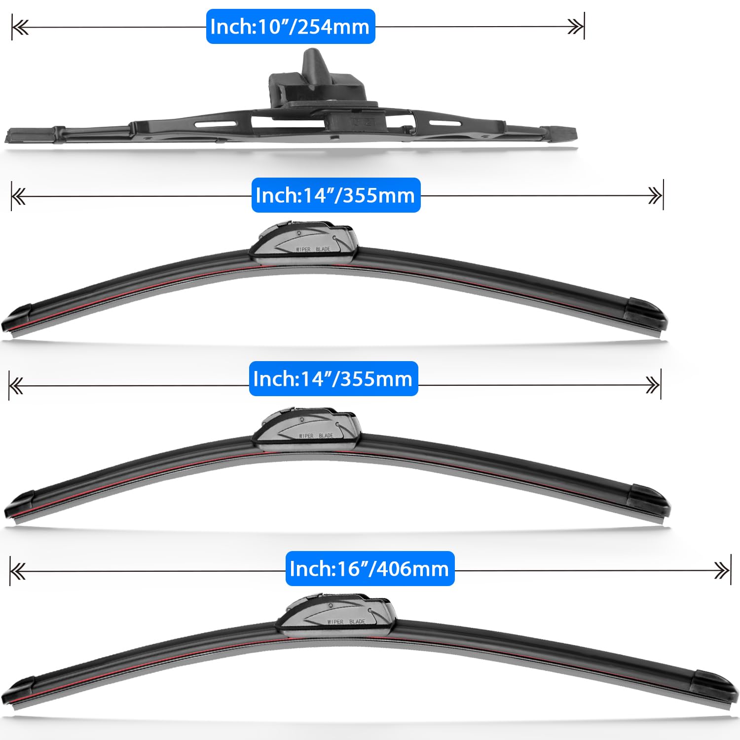 Raintok Windshield Wiper Blades Replacement For 2007-2014 Toyota Fj Cruiser Original Factory Quality Front Rear Wipers Blade Set
