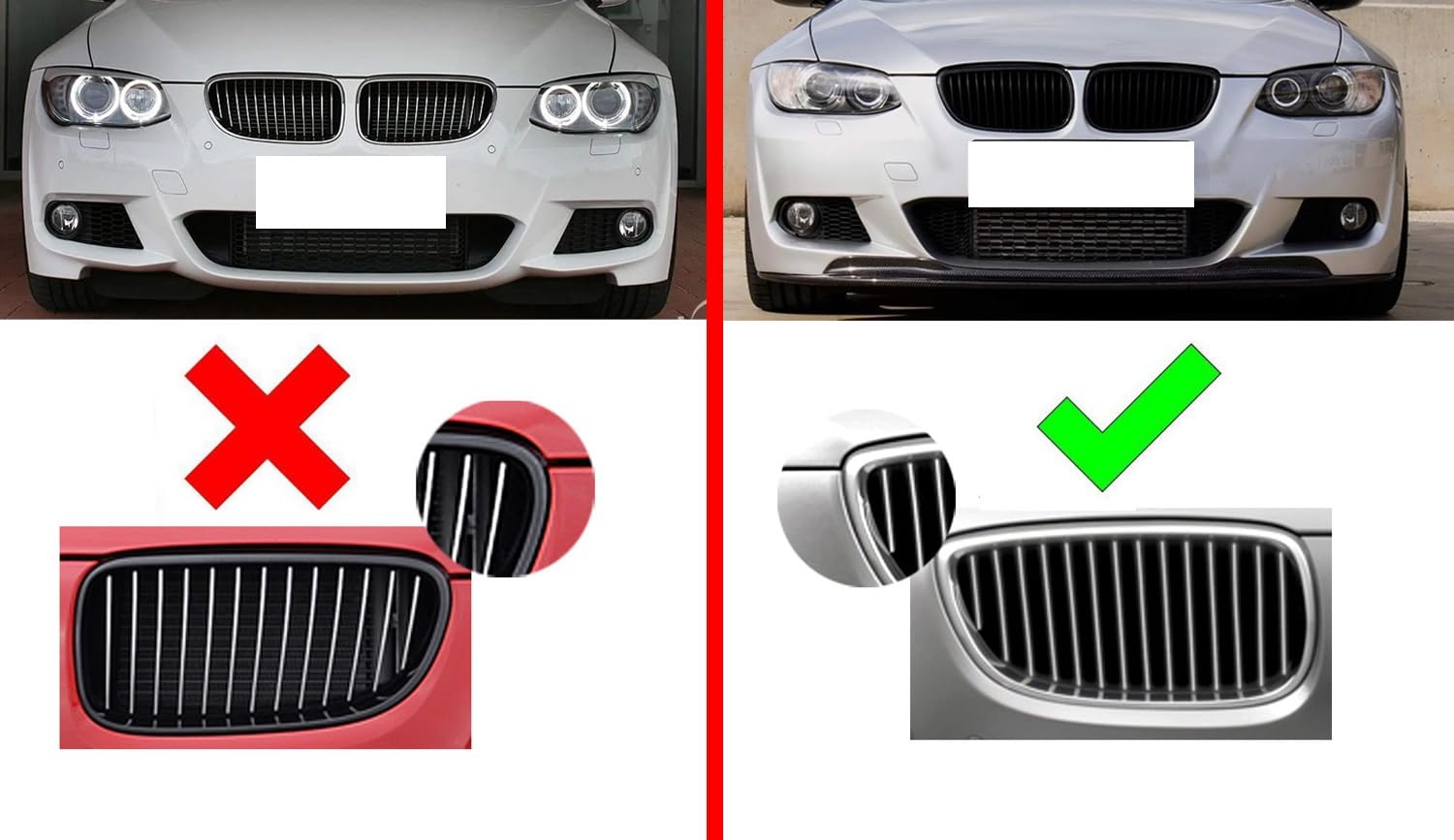 Ijdmtoy Exact Fit ///M-Colored Grille Insert Trims Compatible With 2007-2010 Bmw E92/E93 Pre-Lci 3 Series 2-Door Coupe 325I 328I