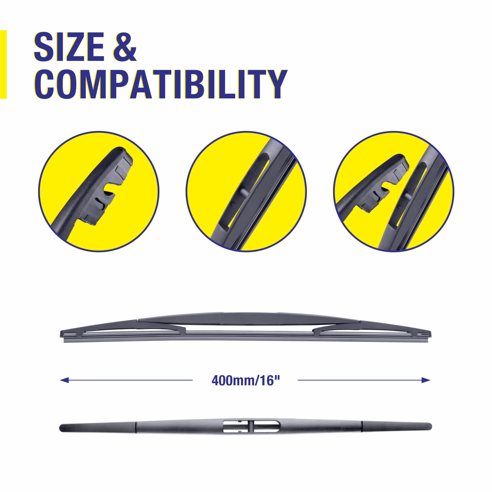 5 Plus Rear Wiper Blade 16 Inch (16-B),Replacement For Honda Odyssey 2023 2022 2021 2020 2019 2018 2017 2016-2005 Passport 2023-