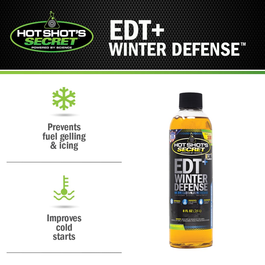 Hot Shot'S Secret Edt+ Winter Defense, 7-In-1 Anti-Gel Diesel Fuel Additive - Prevents Gelling, Protects Diesel Fuel System, Die
