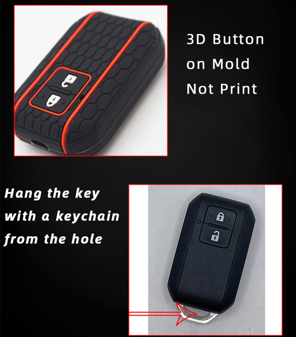 Otmik Silicone Car Key Cover Case Compatible With Suzuki New Swift Wagon R Monopoly Ignis Xl7 Soft Key Shell (Blue 2 Buttons)