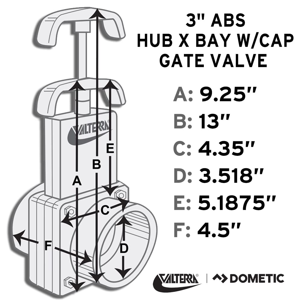 Valterra T50 3 Hub x 3 Bay with Cap Valve Assembly,Black