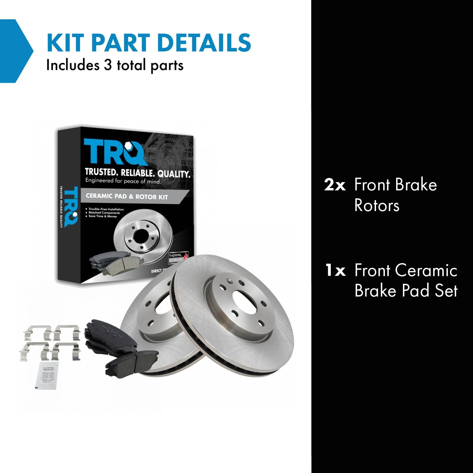 Trq Front Ceramic Brake Pad & Rotor Set Kit For Terrain Equinox Regal