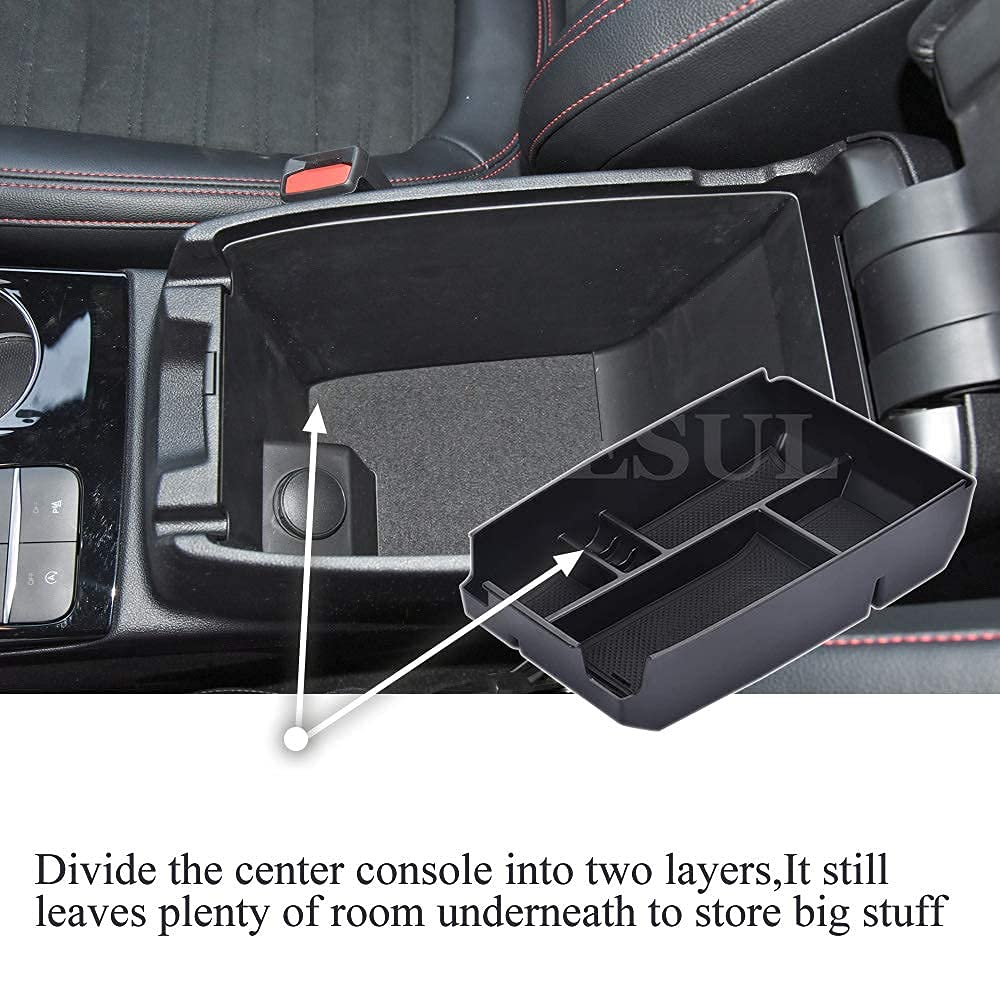 Vesul Center Console Organizer Compatible With Bronco Sport 2021-2025 Ford Escape 2020-2025 Storage Tray Abs Insert Organizer Glove Pallet Storage Console Separation