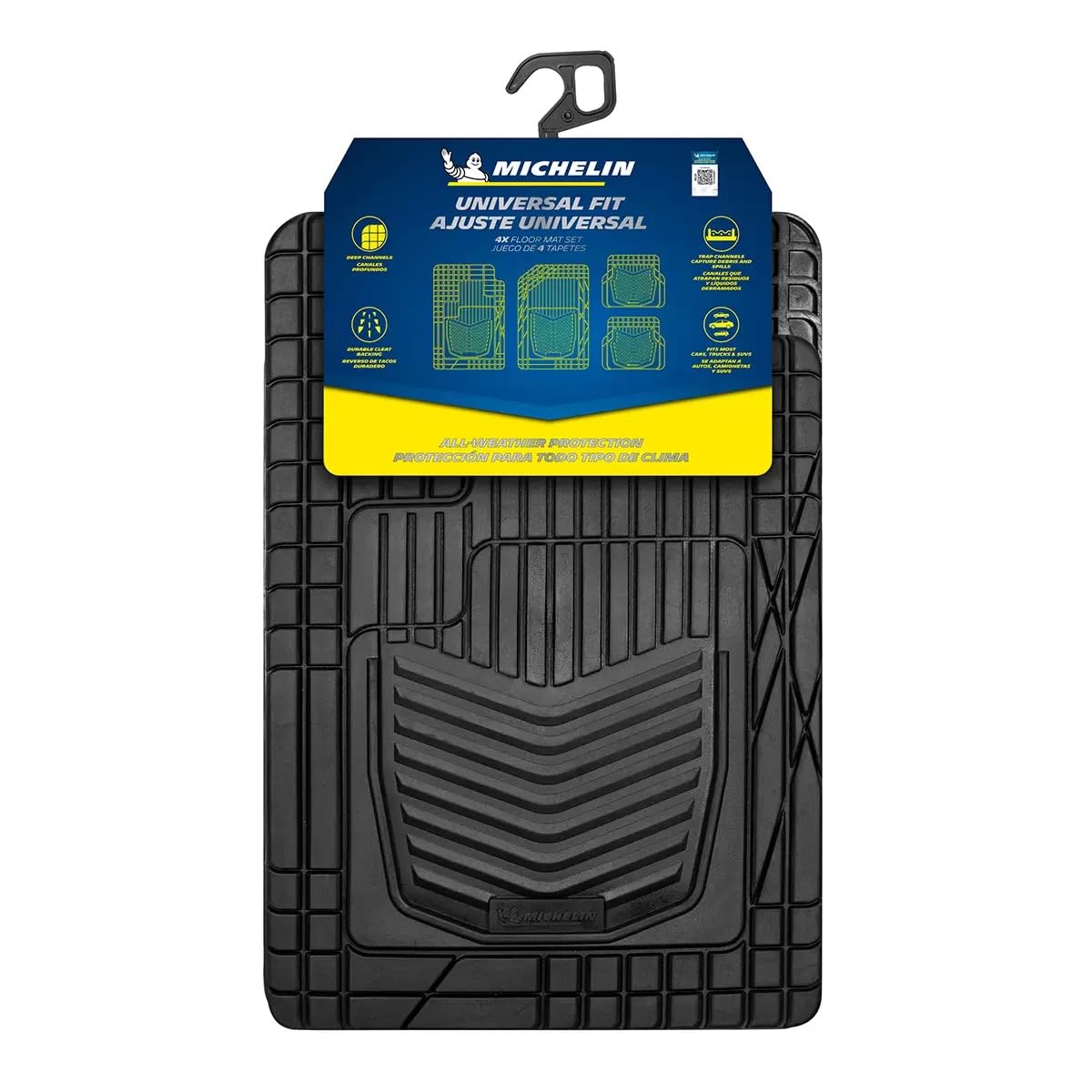 Michelin Universal Rubber Car Mat (Black) 4 Pieces