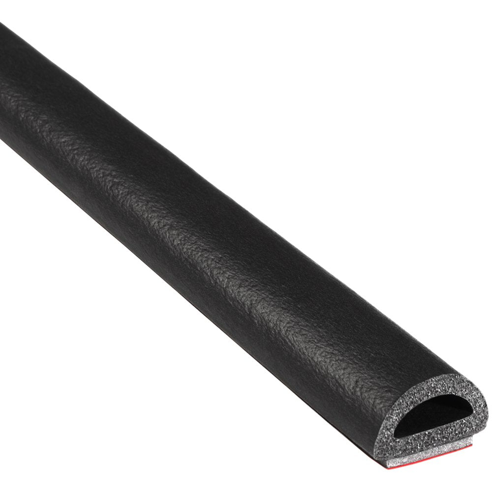 Trim-Lok D-Shaped Rubber Seal - .375    Height.75    Width, 100 Length - Epdm Foam Seal With Bt (3M) High Strength Bonded Tape S