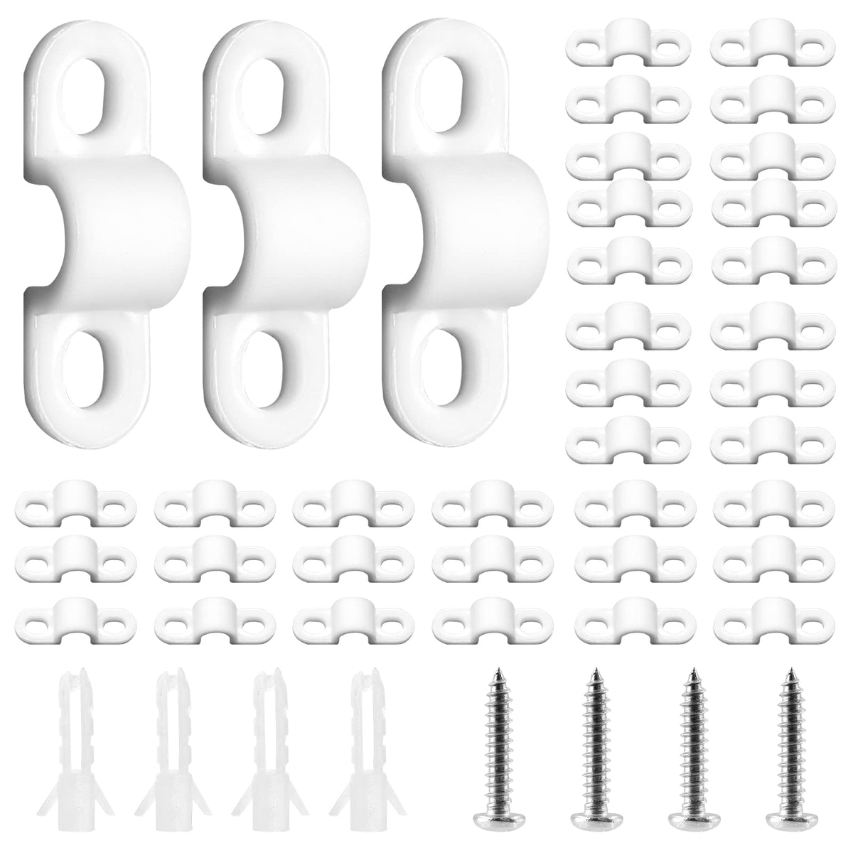 Bokwin 48 Sets Wire Shelf Back Wall Clip,White Wire Shelf Loop Clips For Concrete Installation