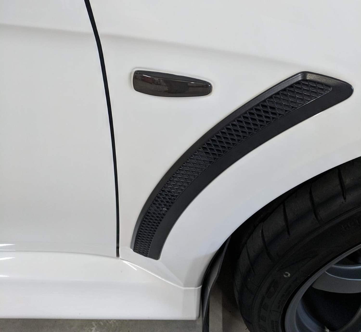 Ijdmtoy Smoked Lens Amber Full Led Front Side Marker Lights Compatible With Mitsubishi Lancer Evo X Mirage Outlander Sport, Powe