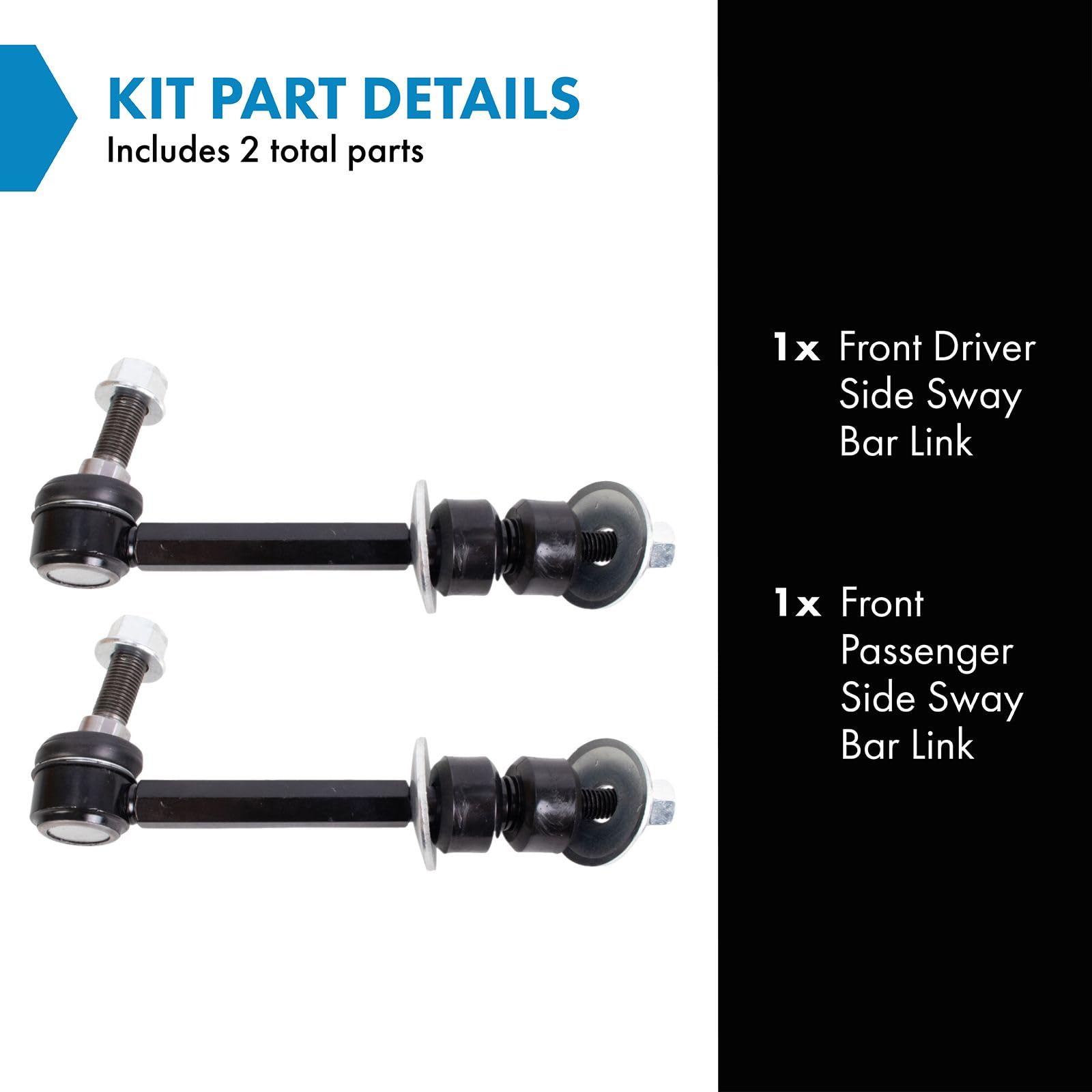 Trq Front Sway Bar Stabilizer Link Set Compatible With 2010 Dodge Ram 2500 Ram 3500 2008-2010 Ram 4500 Ram 5500 2011-2013 Ram 25