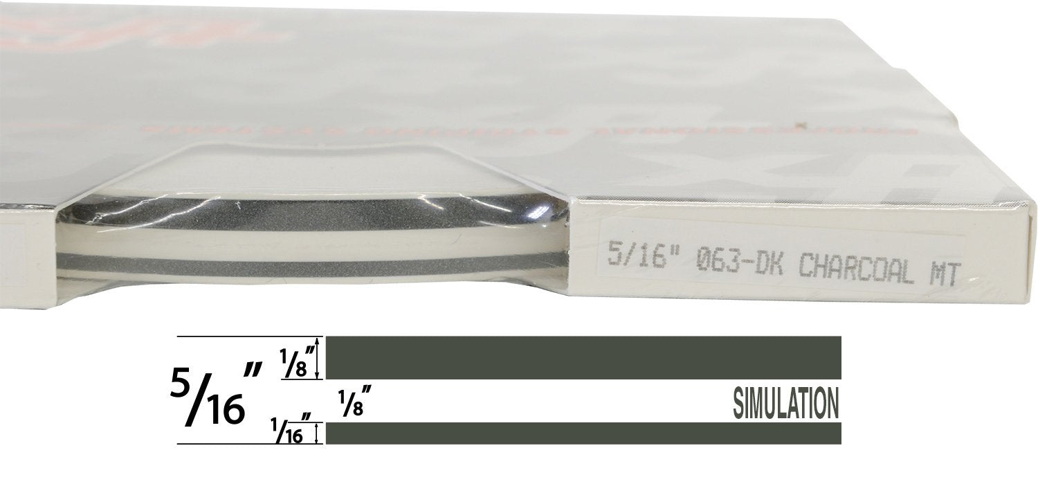 Universal TFX 0005063 - Auto Customizing Dual Pinstripe - 5/16&quot; x 150' (1/8” Stripe, 1/8&quot; Gap, Then 1/16” Stripe) - 063-Dark Charcoal Metallic