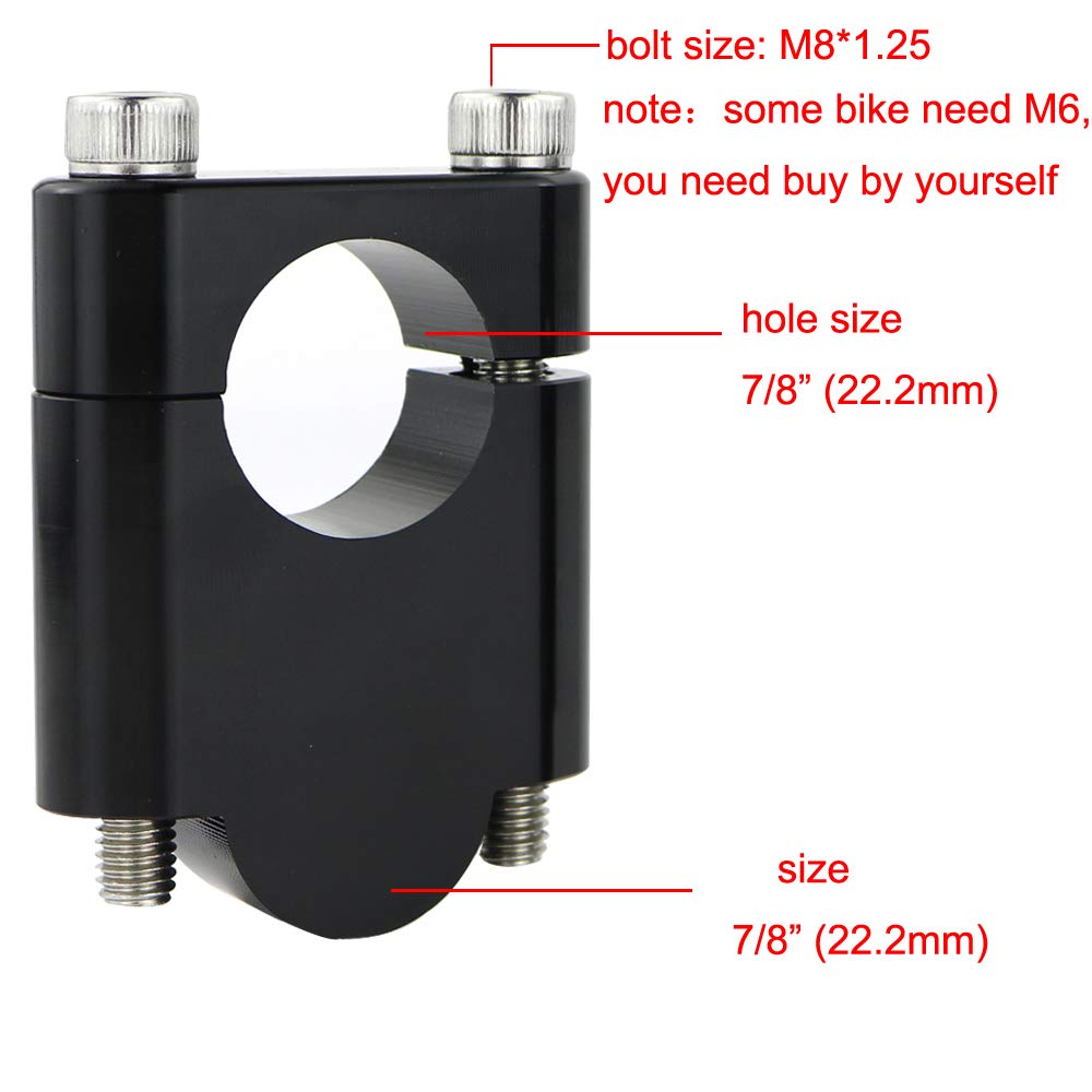 Xitomer 7/8'' 22Mm Motorcycle Atv Dirt Bike Handlebar Risers With Clamps, Fit For Grom Msx125 / Crf 250L, Klr650, Drz 400/S/V-St