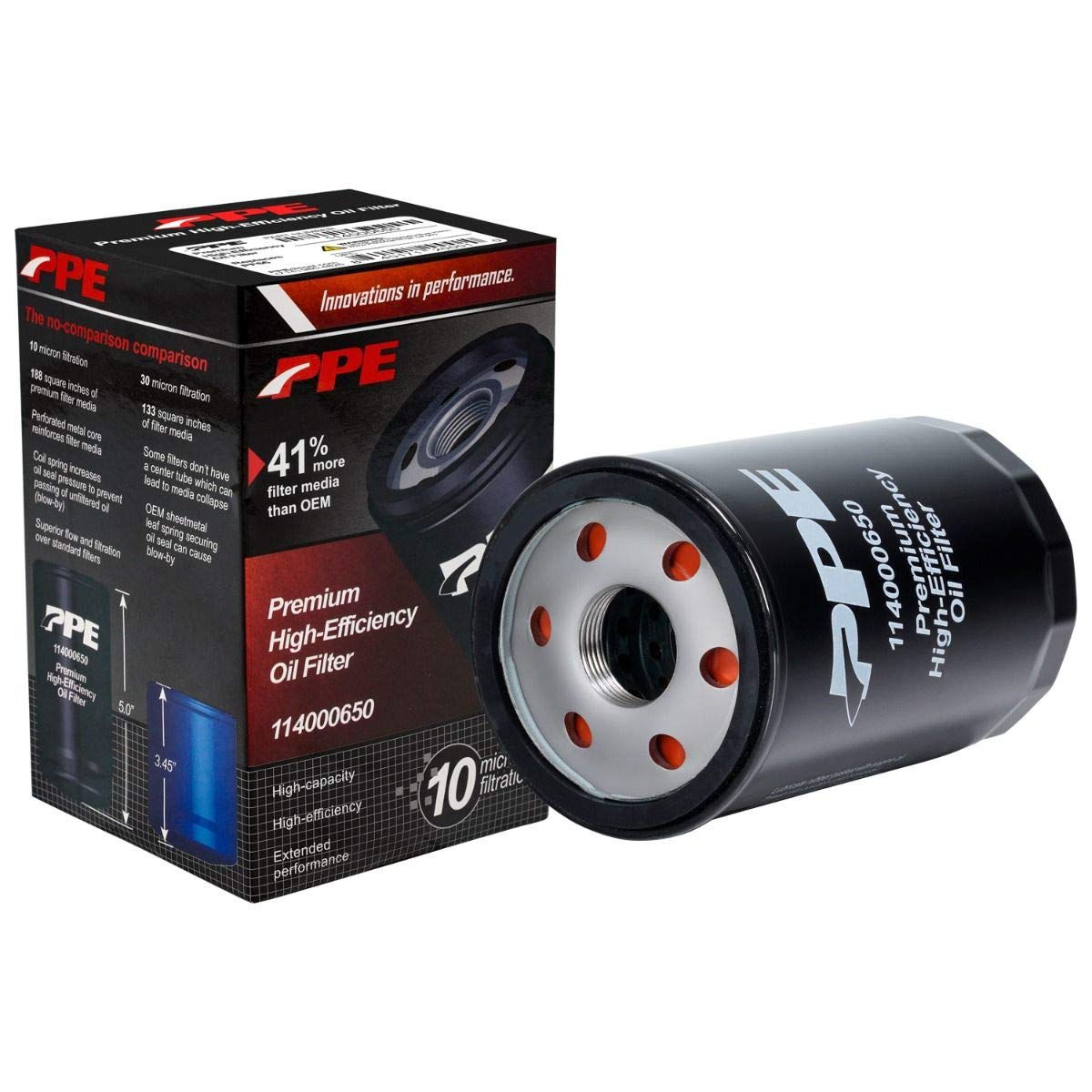 Pacific Performance Engineering High-Efficiency Oil Filter - Compatible with 2019-2021+ GM 3.0L Silverado 1500, Replaces AC Delco PF66