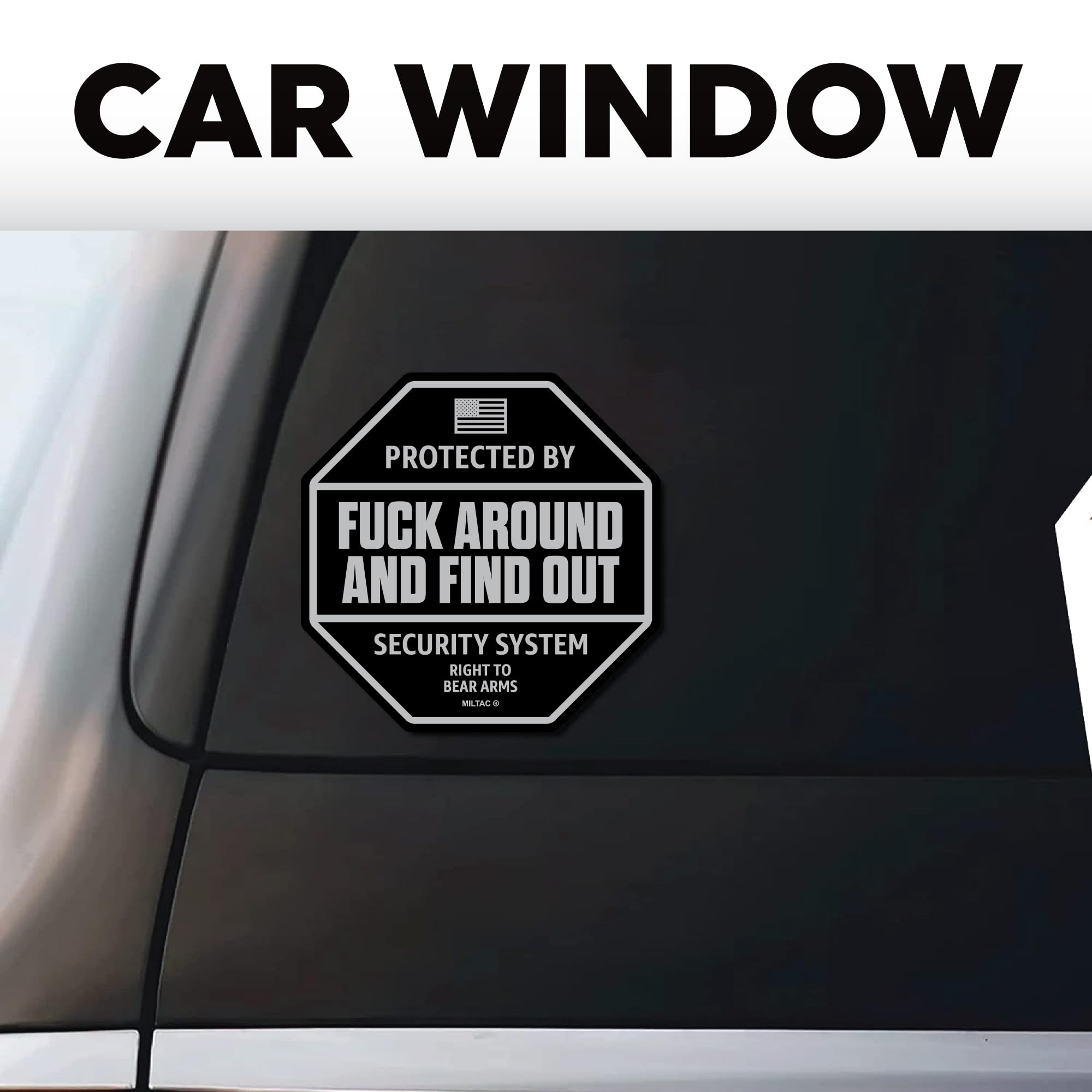 FAFO Sticker - FAFO Security Sign Warning [2-Pack] Protected by Fuck Around and Find Out Decal for Truck, Window | Funny Car Sti