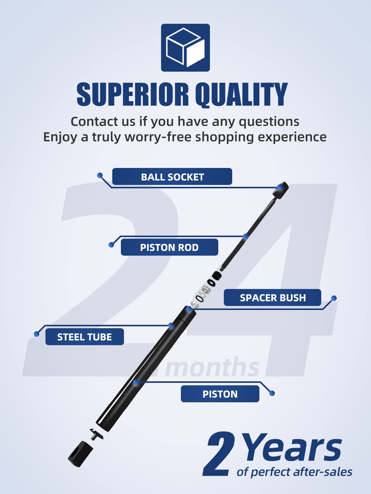 Otuayauto 10 Inch Gas Strut - 178N/40Lbs Universal Lift Support - C1609322 Gas Shocks For Tool Box Shock, Truck Cap Strut, Hydraulic Door Hinge, Cabinet Gas Strut, Rv Door Strut