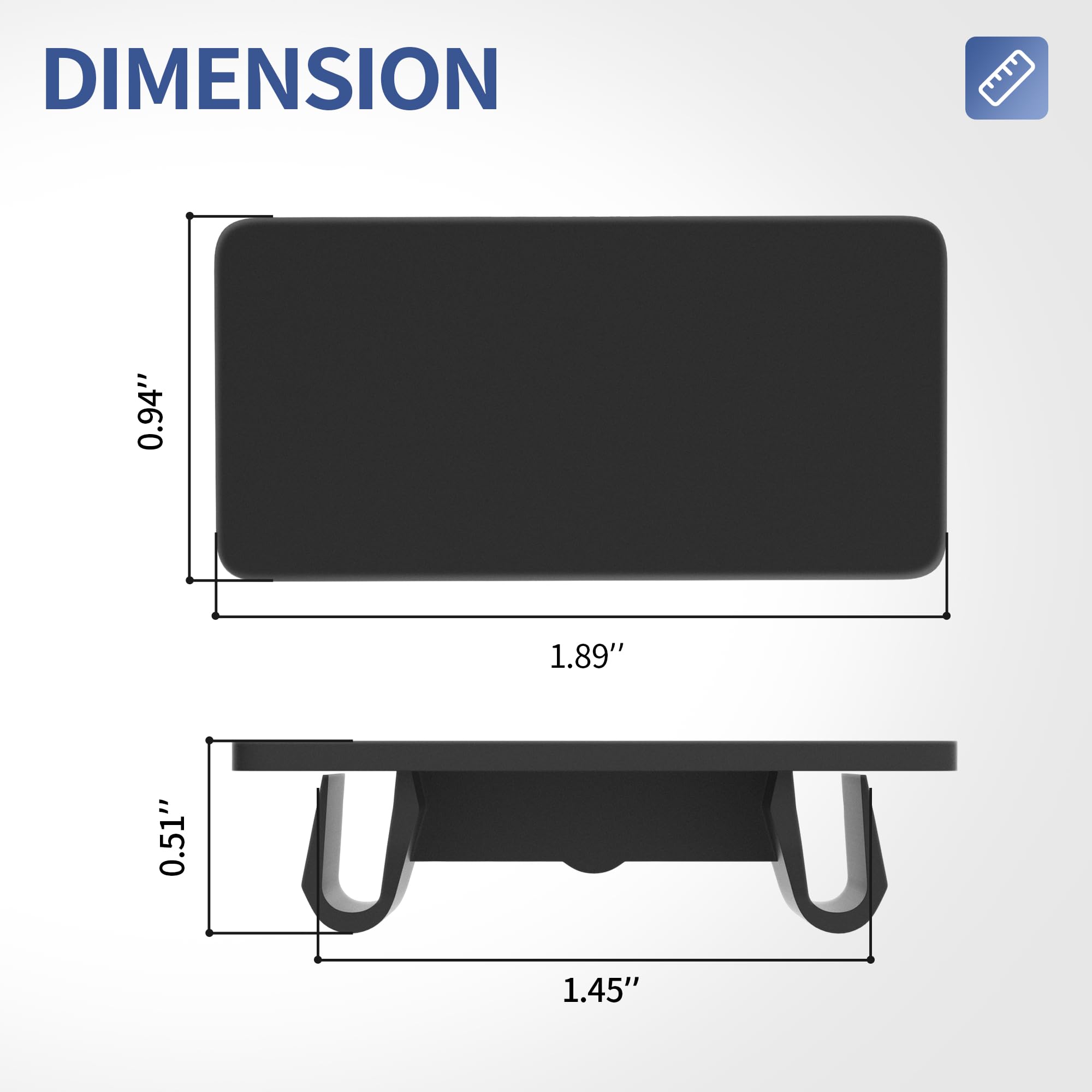 DaierTek Rocker Switch Cover Black Standard Marine Rocker Siwtch Panel Blank Filler for Car Truck Marine Boat -8Pcs