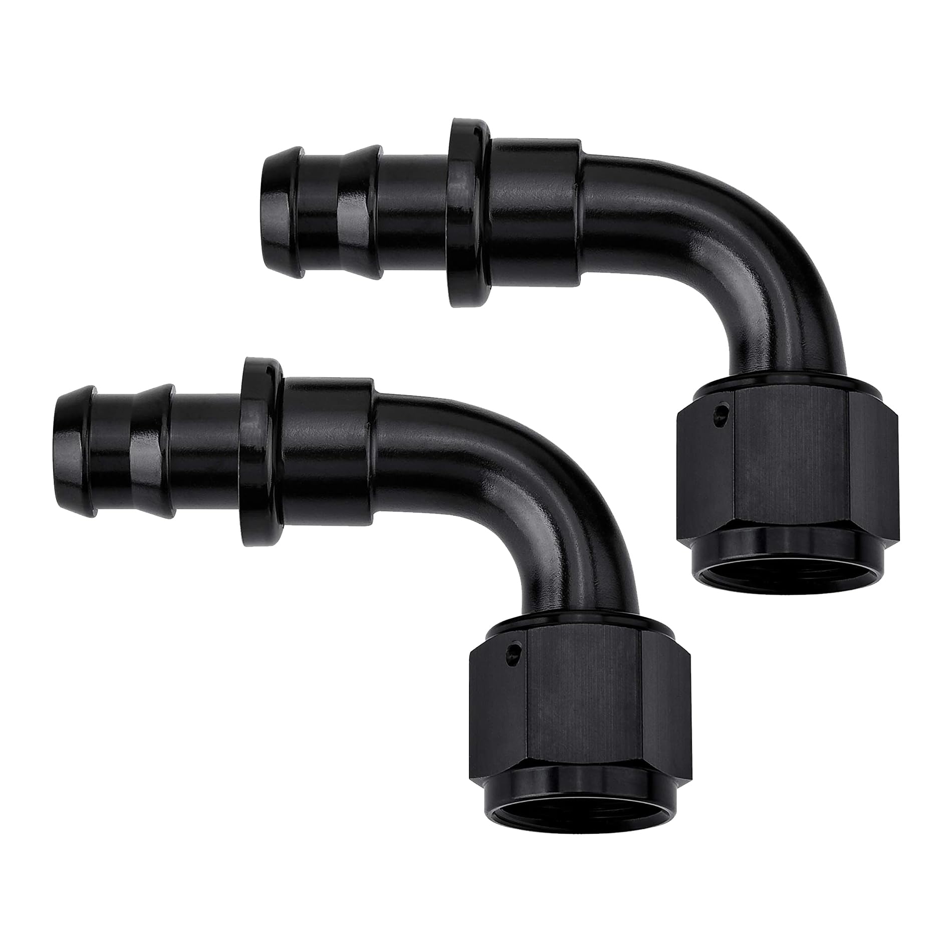 Evil Energy 4An 90 Degree Push Lock Hose Fitting End Black 2Pcs