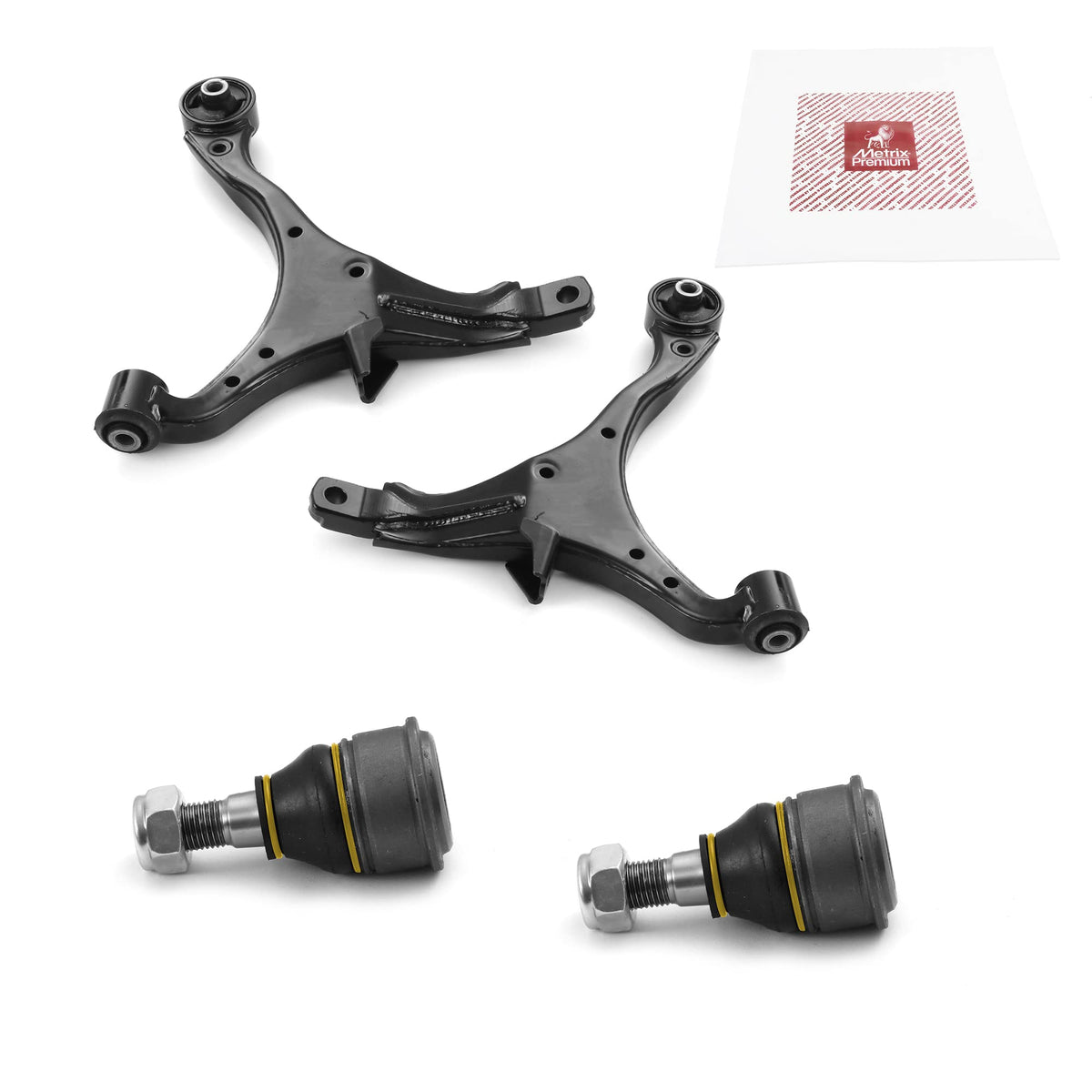 Metrix Premium Chassis Parts - 4 Pc Front Lower Control Arm & Front Lower Ball Joint Kit Fits 2002-2006 Honda Cr-V, Replacement