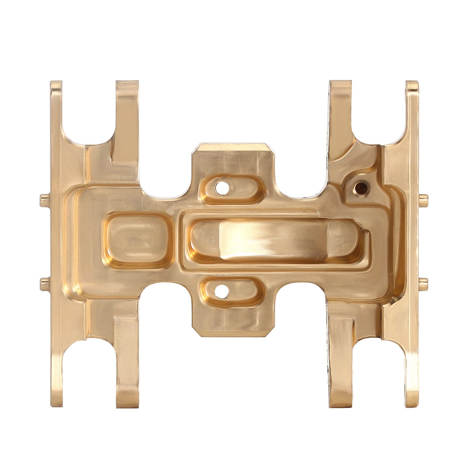 Injora Rc Skid Plate Brass Chassis Accessories For 1/24 Rc Crawler Axial Gladiator Bronco C10 Jlu Deadbolt Upgrades Parts (Gold)