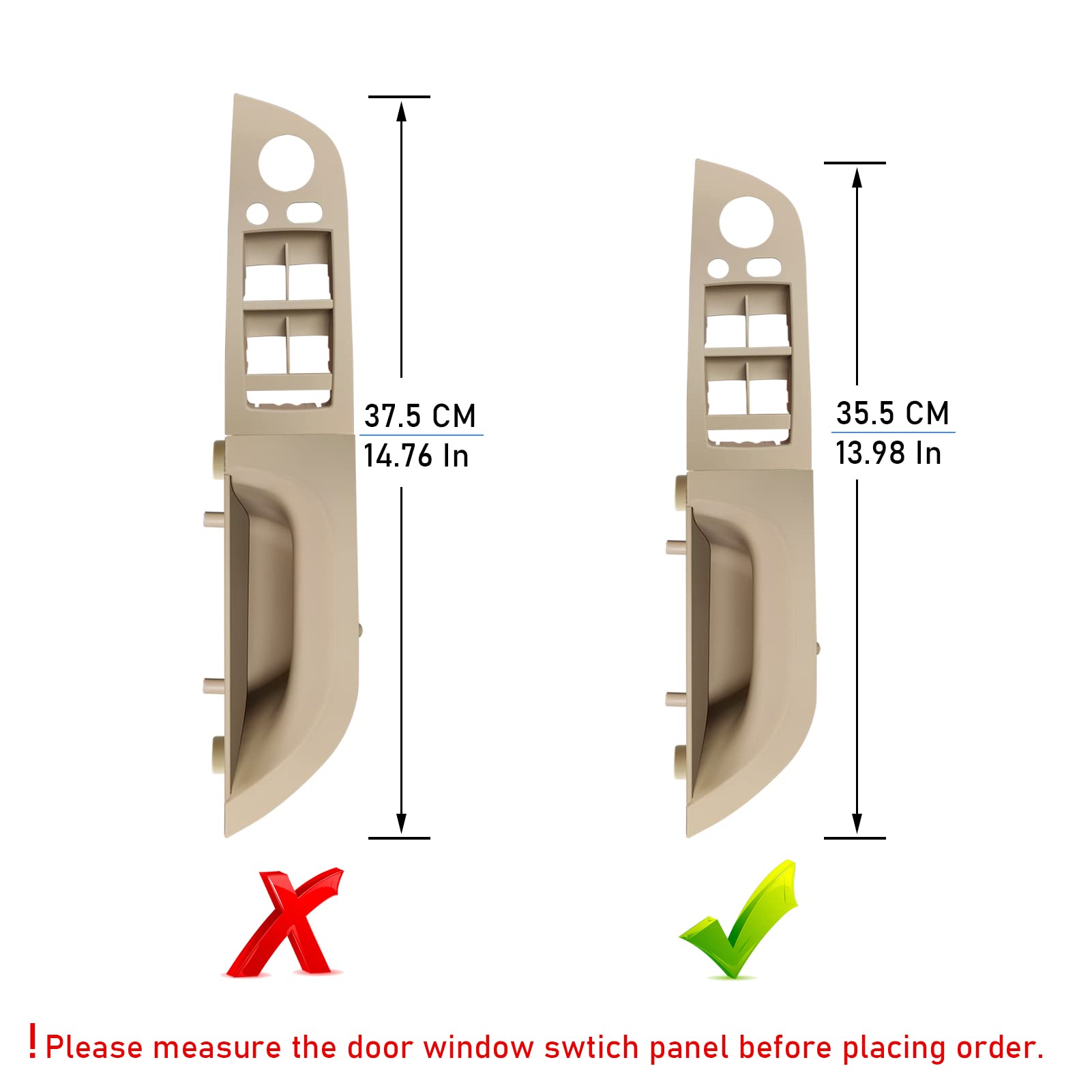 Jaronx Compatible With Bmw 3 Series E90 Lci/E91 Lci Driver Side Door Handle 2008-2011, Window Switch Panel Cover Door Pull Handle Driver Side Armrest Door Handle 320I,323I,325I,328I,335I(13.98Inch)