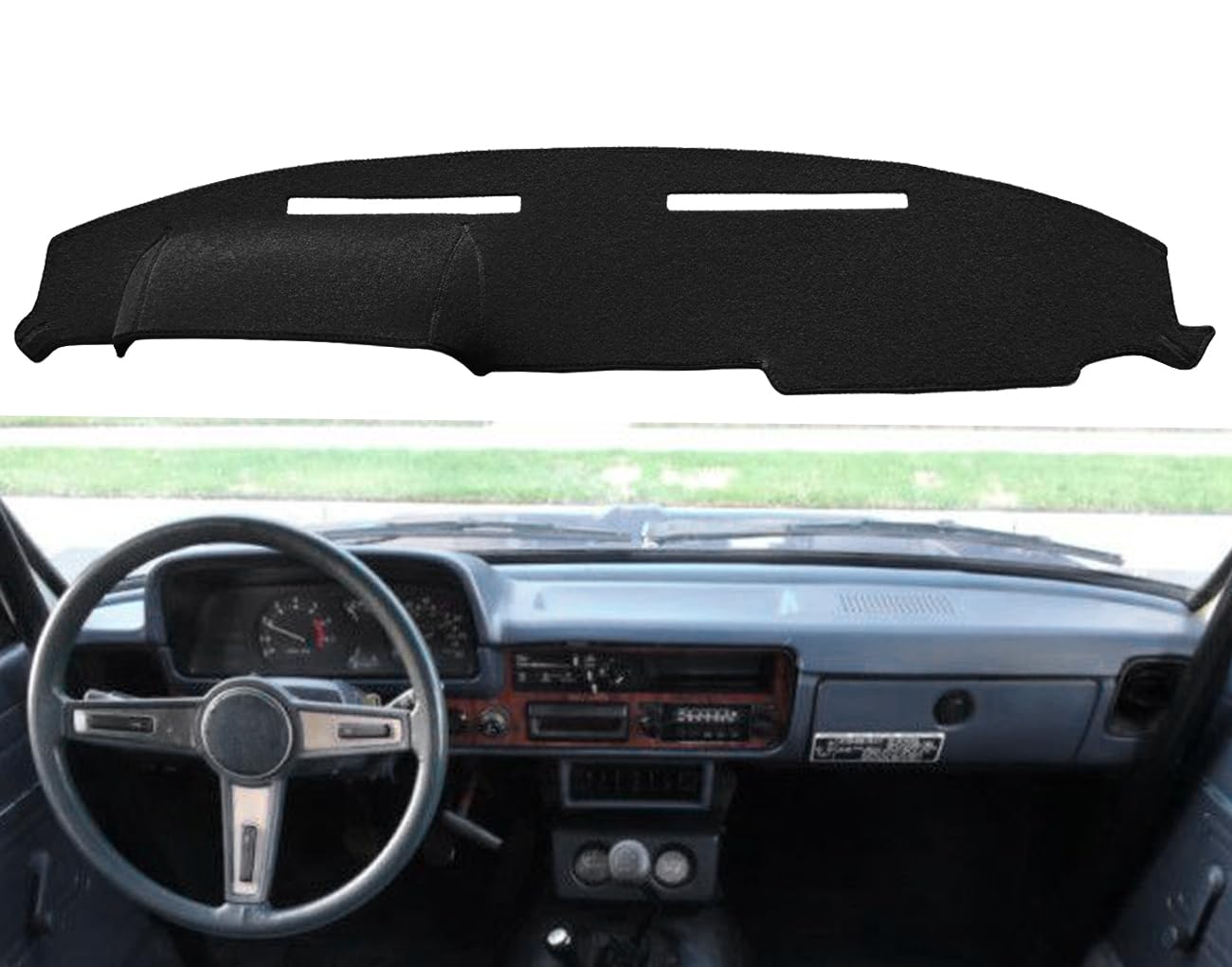 Fcovergurus Dash Cover Mat Custom Fit for 1979-1983 Toyota Pickup Truck, Dashboard Cover Pad Carpet Protector (Black) F170