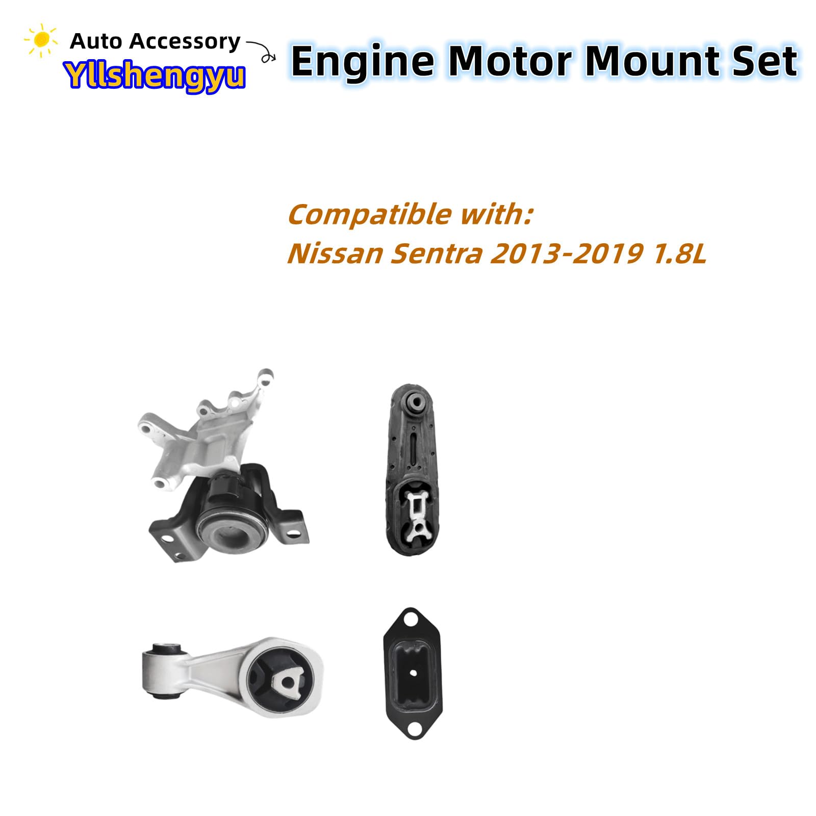 4Pcs Engine Motor Mount Set Fits for Nissan Sentra 2013 2014 2015 2016 2017 2018 2019 1.8L 9818 9699 9717 9712 A7382 A7376 A4360