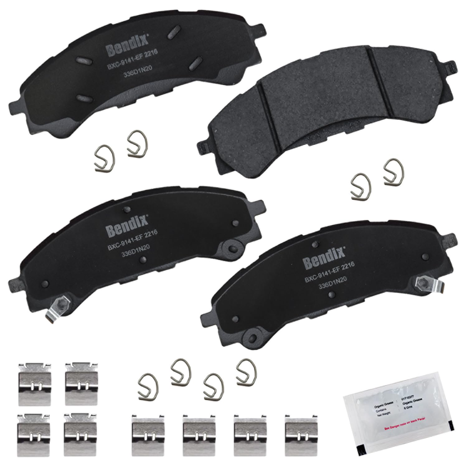 Bendix Priority1 Cfc2216 Ceramic Front Brake Pads For Ford Bronco 2023-2021, Ranger 2023-2019