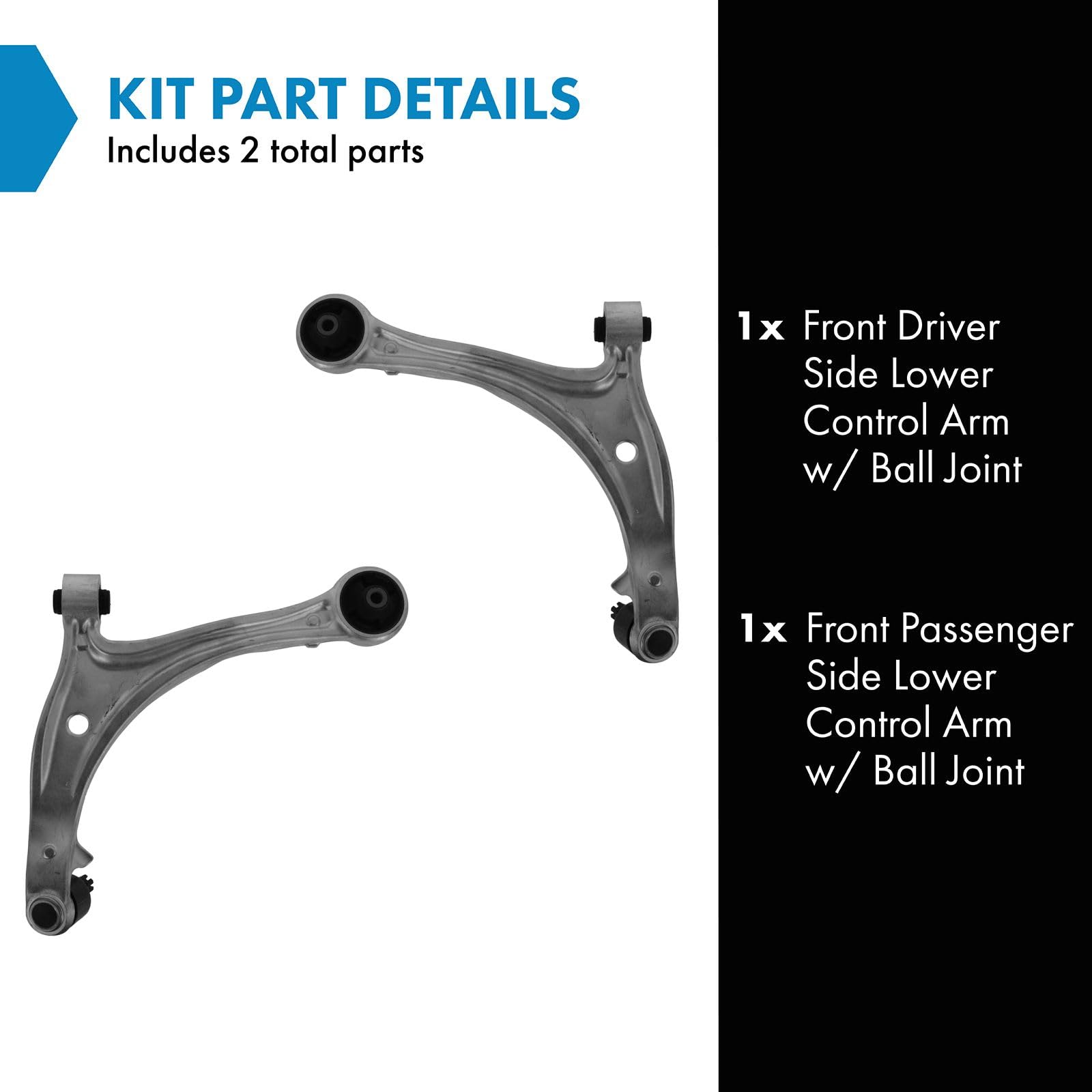 Trq Front Lower Control Arm With Ball Joint Set Compatible With 2007-2010 Honda Odyssey