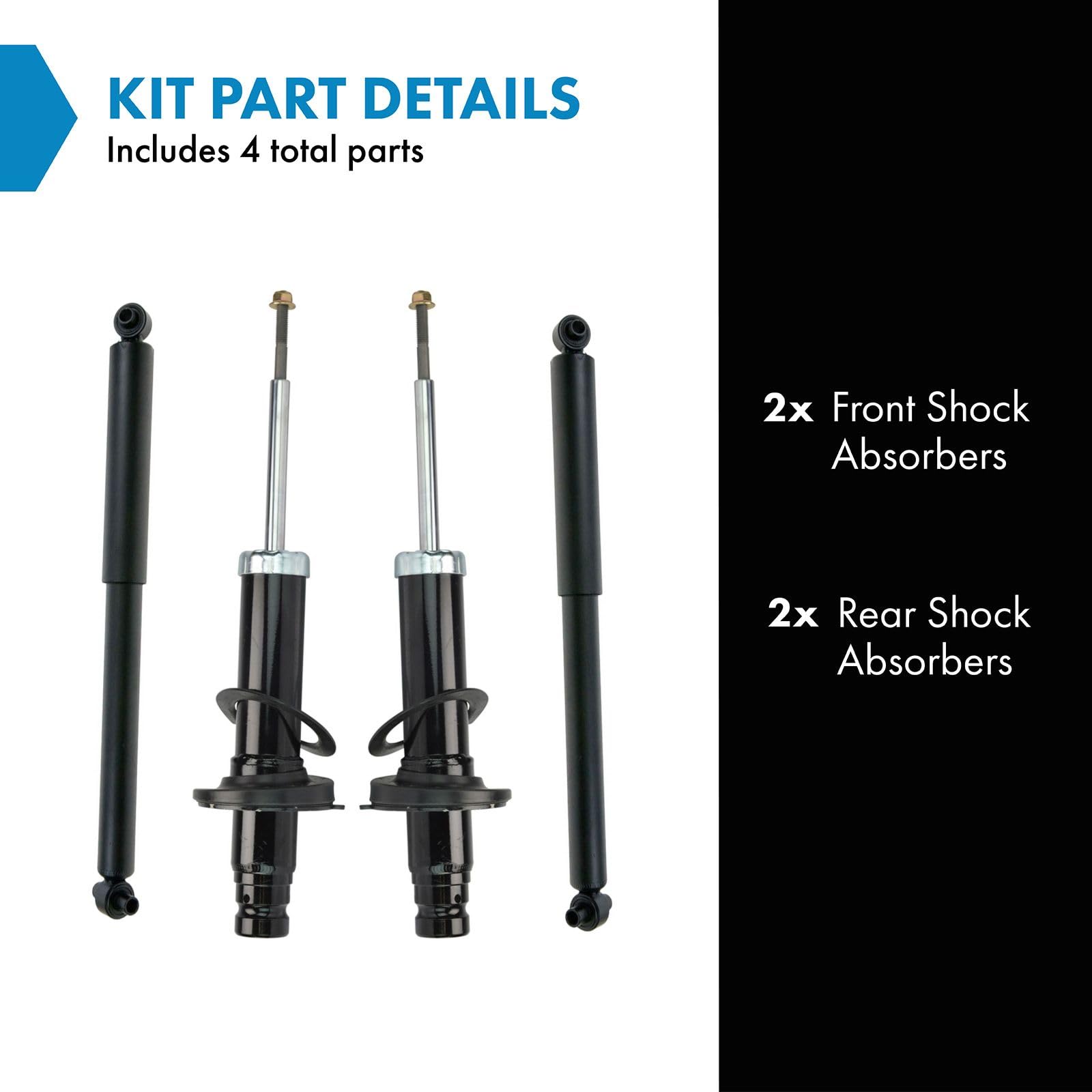 Trq Front & Rear Shock Absorber Set Of 4 For Trailblazer Gmc Envoy Rainier Bravada