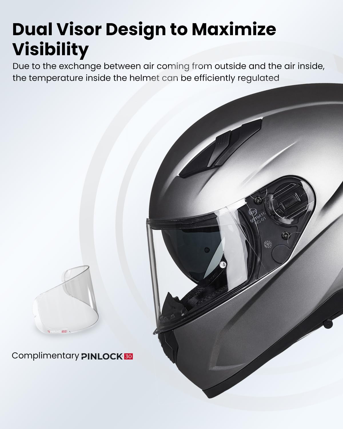Ilm Motorcycle Snowmobile Full Face Helmet Pinlock Insert Anti-Fog Dual Visor Motocross Atv Casco For Men Women Dot Model-129 (G