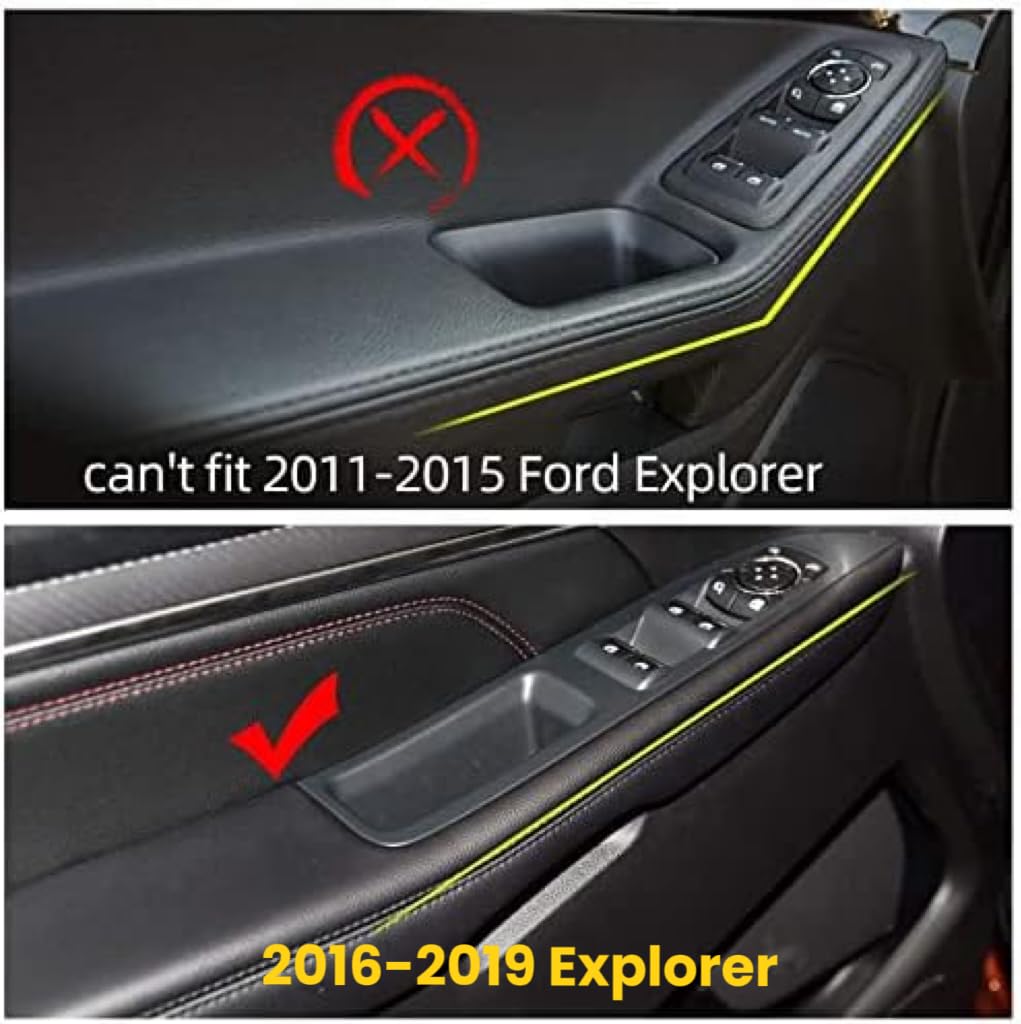 Vesul Front Row Door Side Storage Box Compatible With Ford Explorer 2016 2017 2018 2019 Armrest Phone Container Door Organizer H