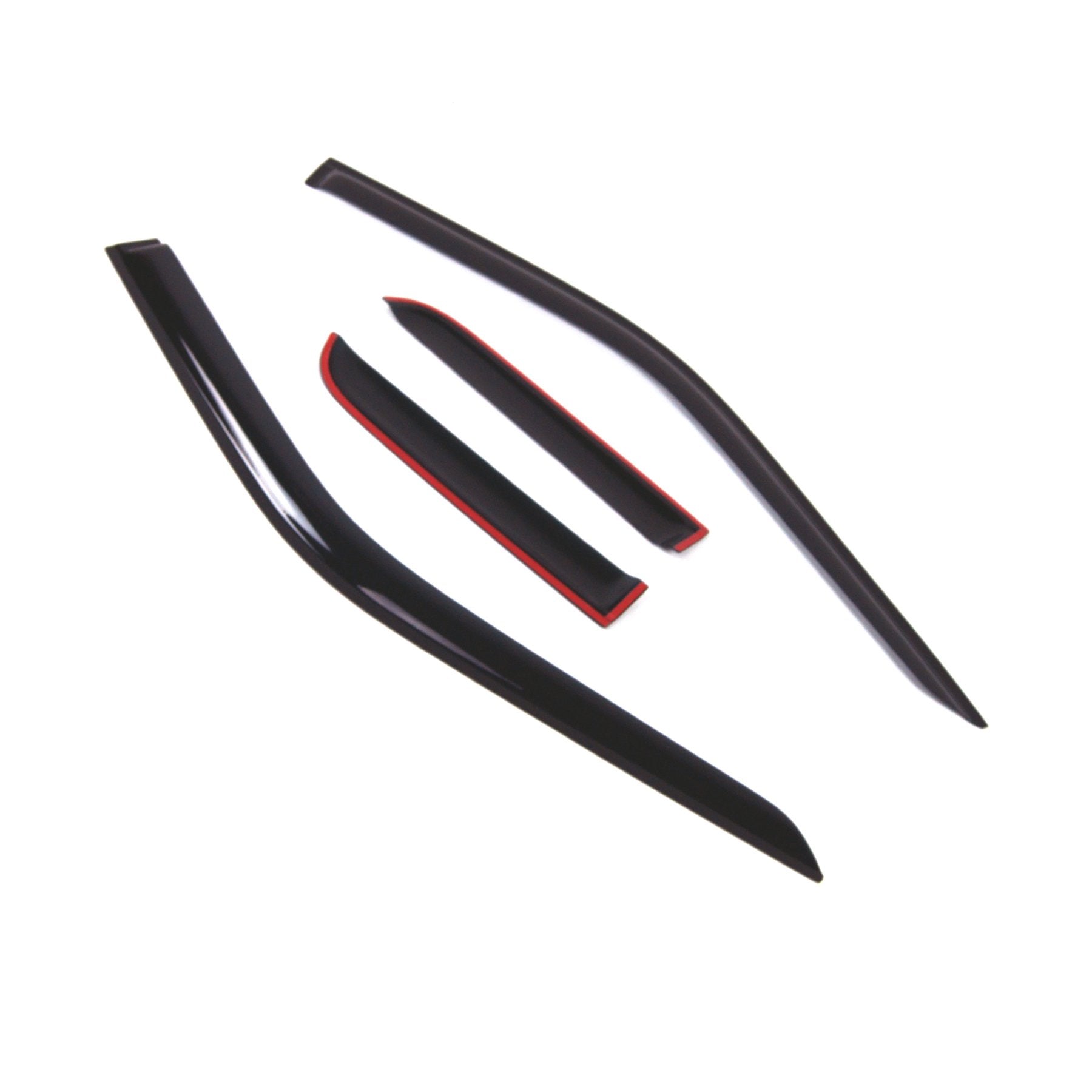 Tuningpros Window Visor Compatible With 2015-2016 Ford F-150 Supercab, Dgwv2-793 Outside Mount Deflector Rain Guard Dark Smoke,