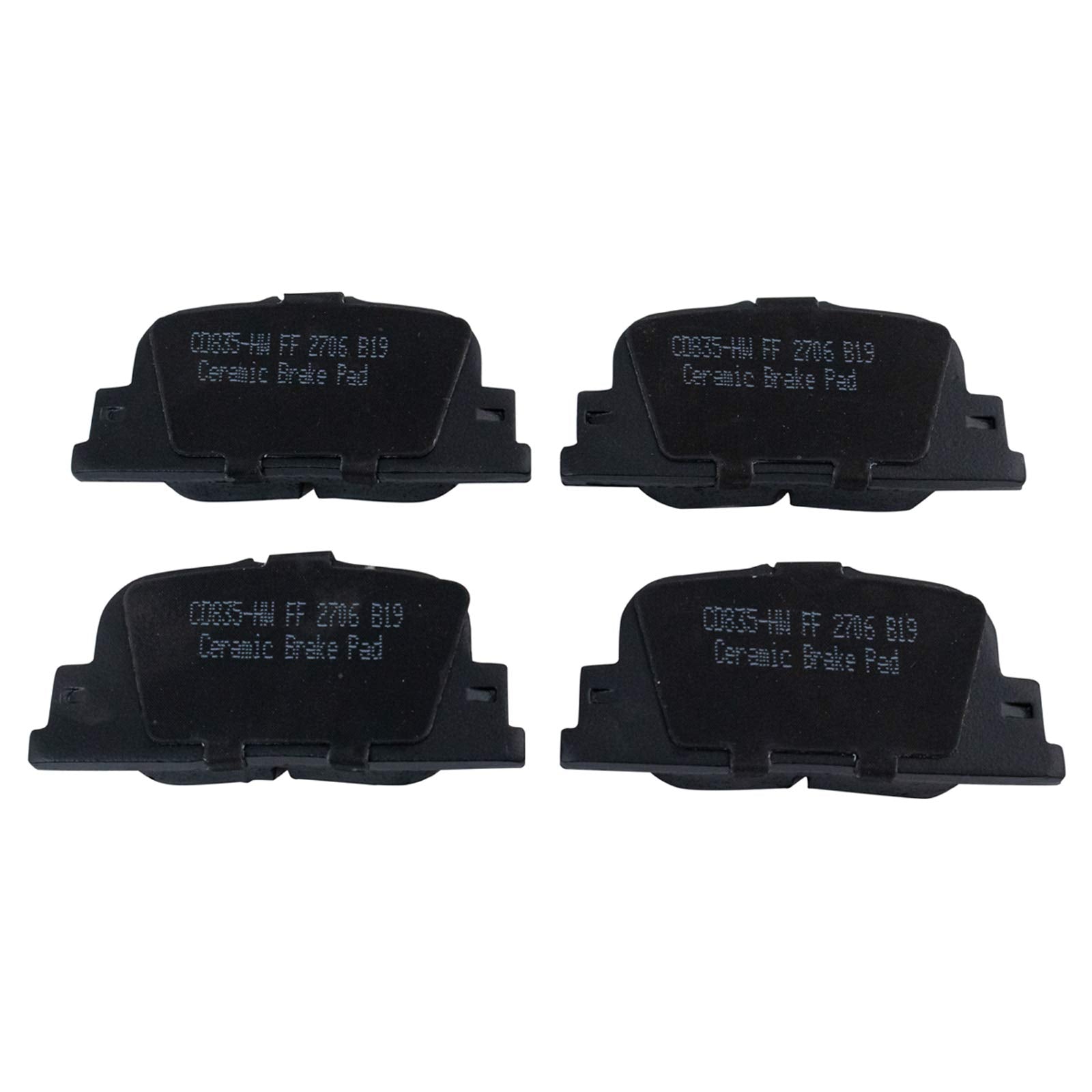 TRQ Rear Brake Pads Ceramic Compatible with 2000-2001 Lexus ES300 2005-2010 Scion tC Toyota Camry