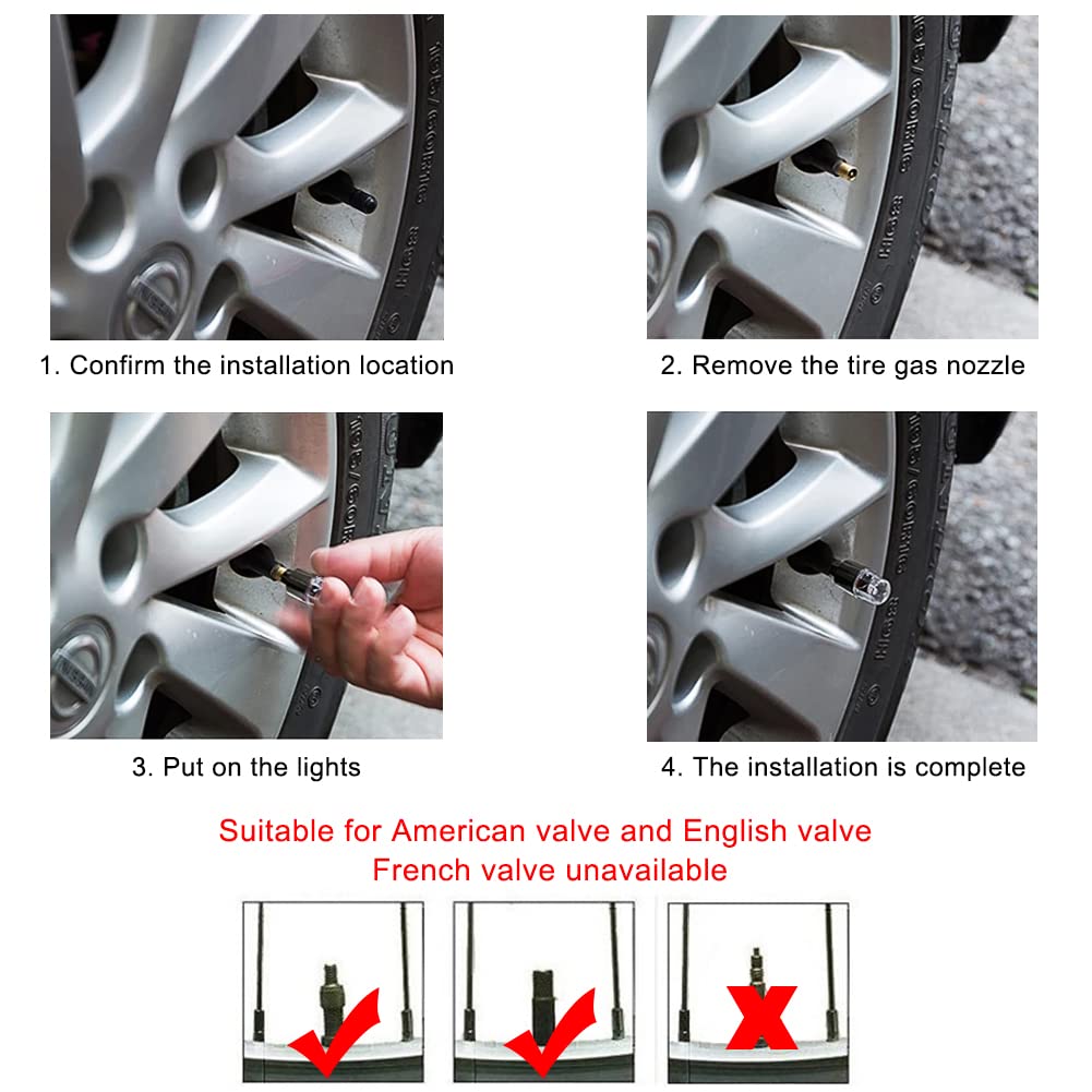 Jhmuern 20Pcs Led Wheel Light, Car Tire Valve Lights, Waterproof Tire Valve Caps Neon Light For Car Bike Motorcycle (Blue)