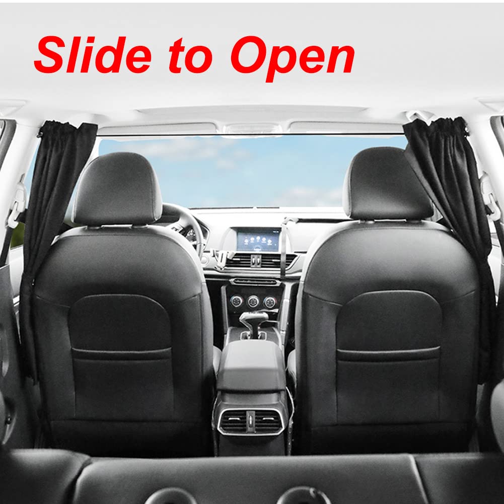 Ovege Car Divider Curtains Sun Shade (99% Opaque Upgrade Version)-Privacy Travel Nap Night Car Camping Detachable Simple Curtain