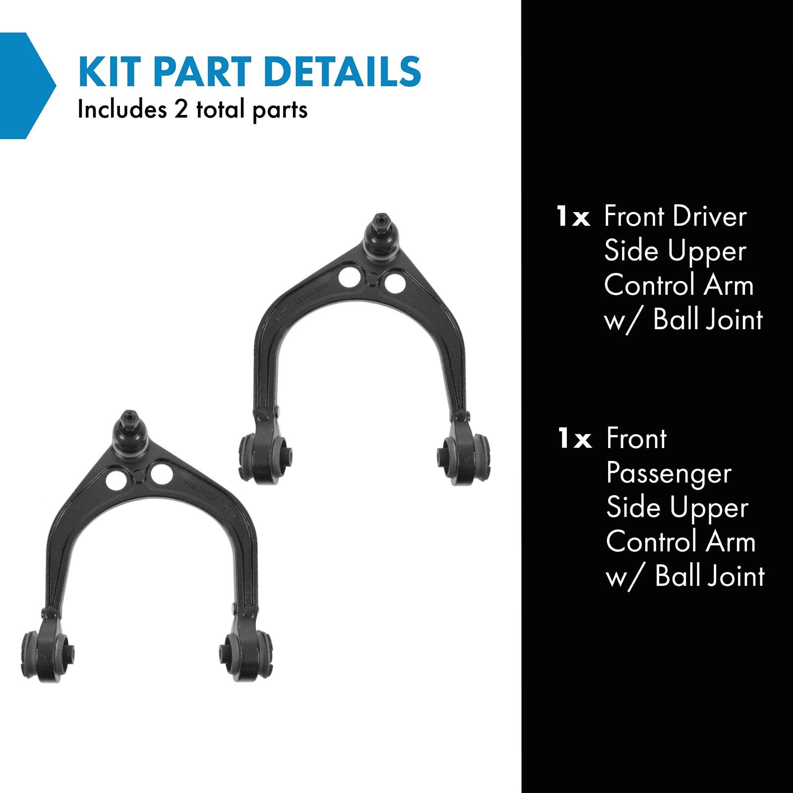 Trq Front Upper Control Arm With Ball Joint Set Compatible With 2005-2022 Chrysler 300 2008-2022 Dodge Challenger 2006-2022 Char