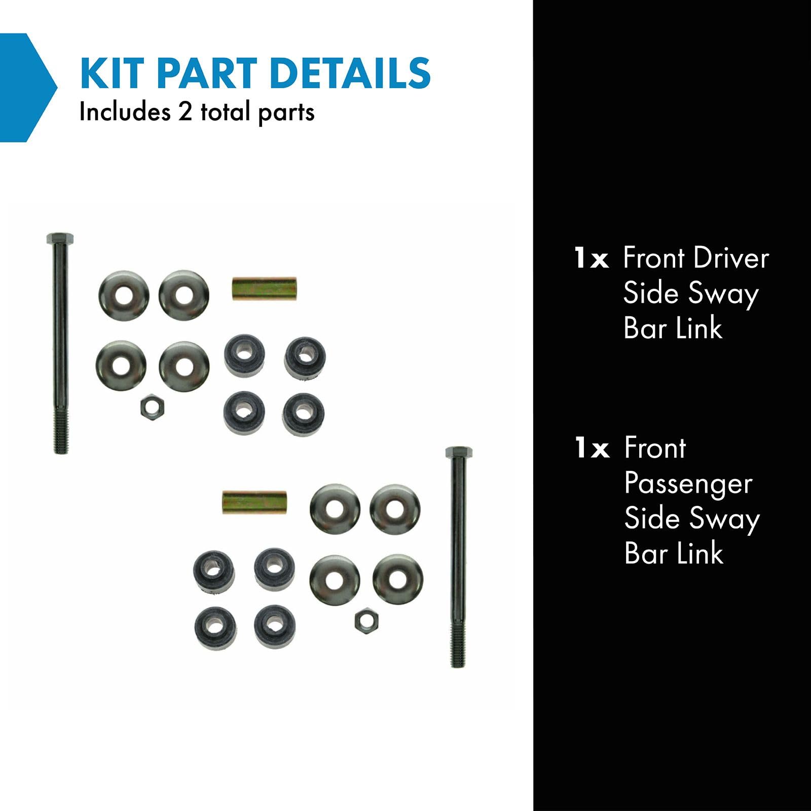 Trq Front Sway Bar Stabilizer Link Set Compatible With 1980-1983 Nissan 200Sx 1987-1995 Pathfinder 1982-1985 Toyota Celica 1971-