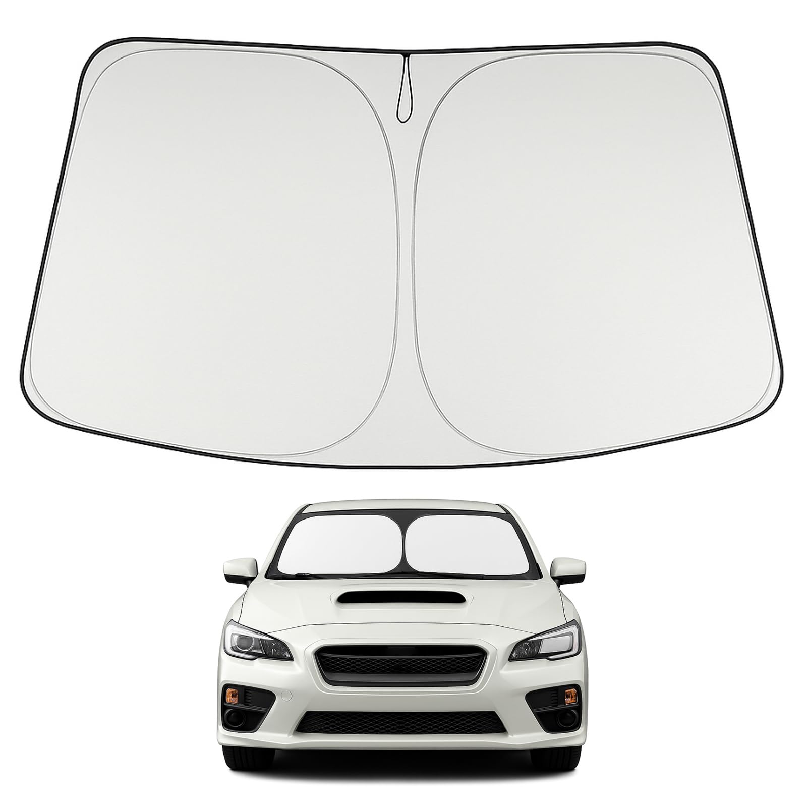 Proadsy 2025 Upgrade Windshield Sun Shade Custom Fit Subaru Wrx 2008-2015 4-Layer Foldable Front Sunshade Protector Sun Visor Bl