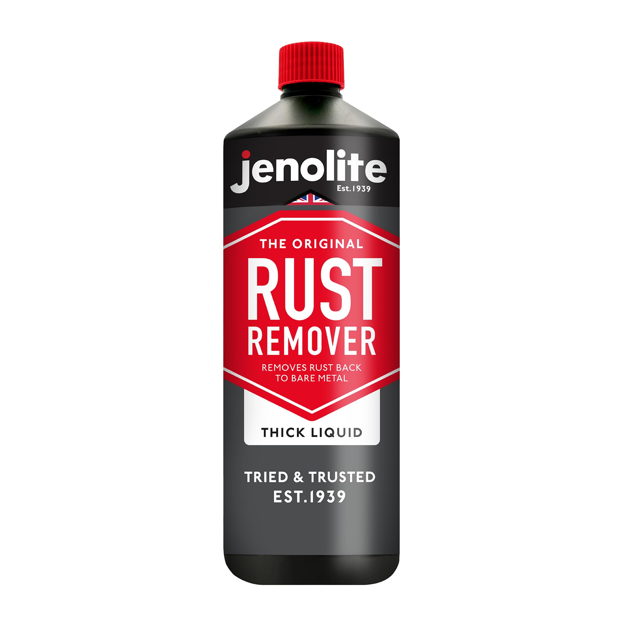 Jenolite Rust Remover For Metal - Fast Acting No Drip Thick Liquid - Industrial Strength, Removes Rust Back To Bare Metal - 34 O