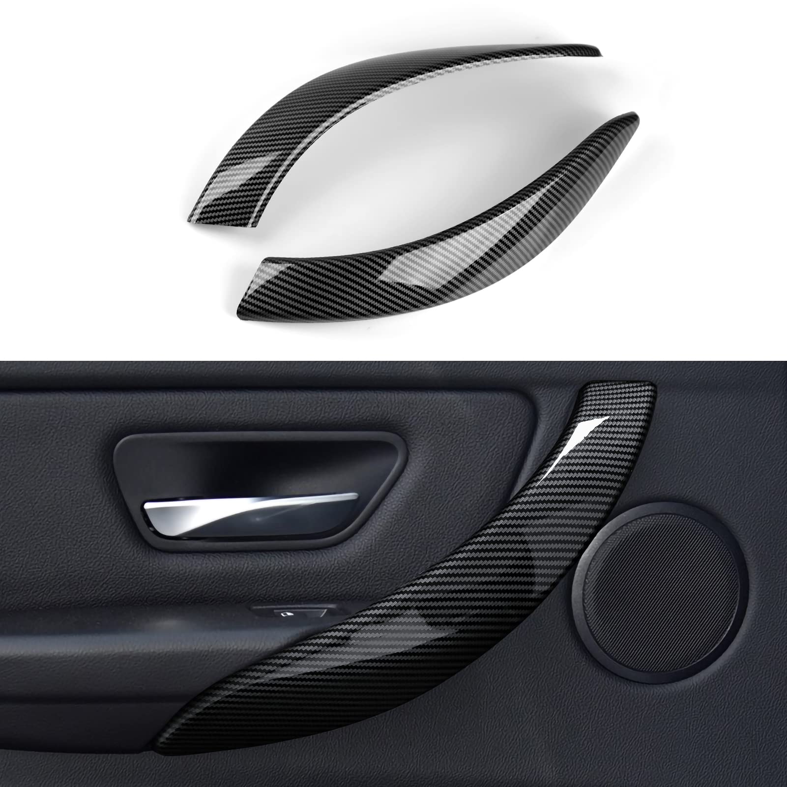 2Pcs Car Handles Cover Sticker Decal Carbon Color Abs Trim Fits For Bmw F30 F31 F34 3Gt F32 F33 F36 3 4 Series Accessories