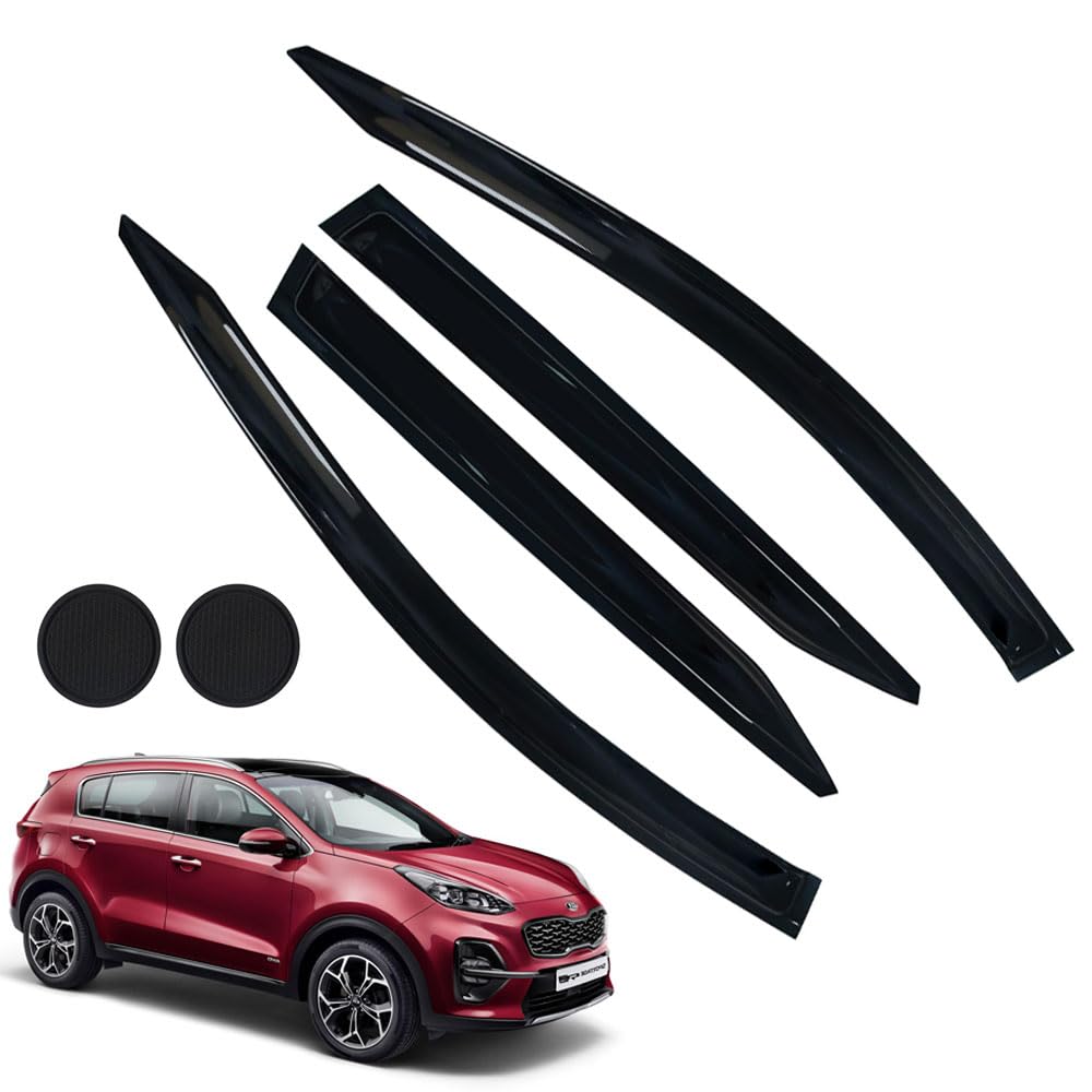 Rain Guards For Kia Sportage 2023-2024, Tape-On Side Window Deflectors For Kia Sportage, Window Visors For Kia Cars, For Kia Car